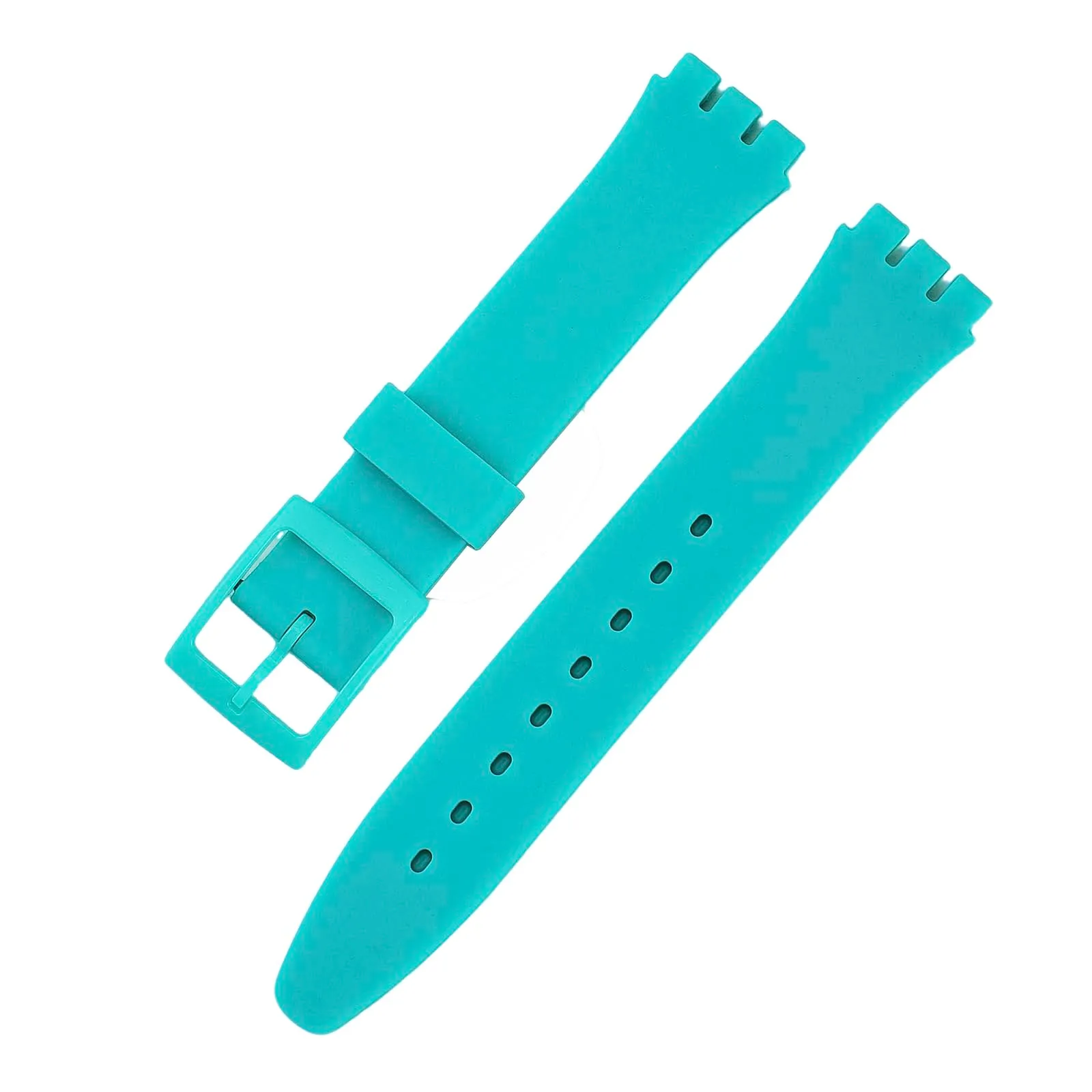 Rihahisy Cinturino in Gomma Siliconica per Swatch, 17mm, Acqua - immagine 6
