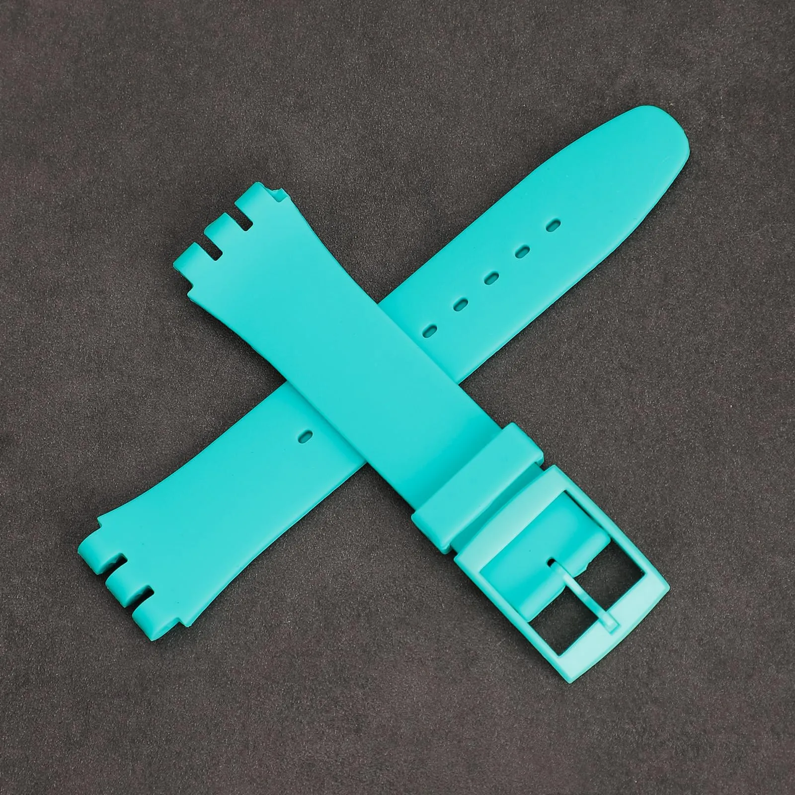 Rihahisy Cinturino in Silicone per Swatch, 20mm, Acqua - immagine 5