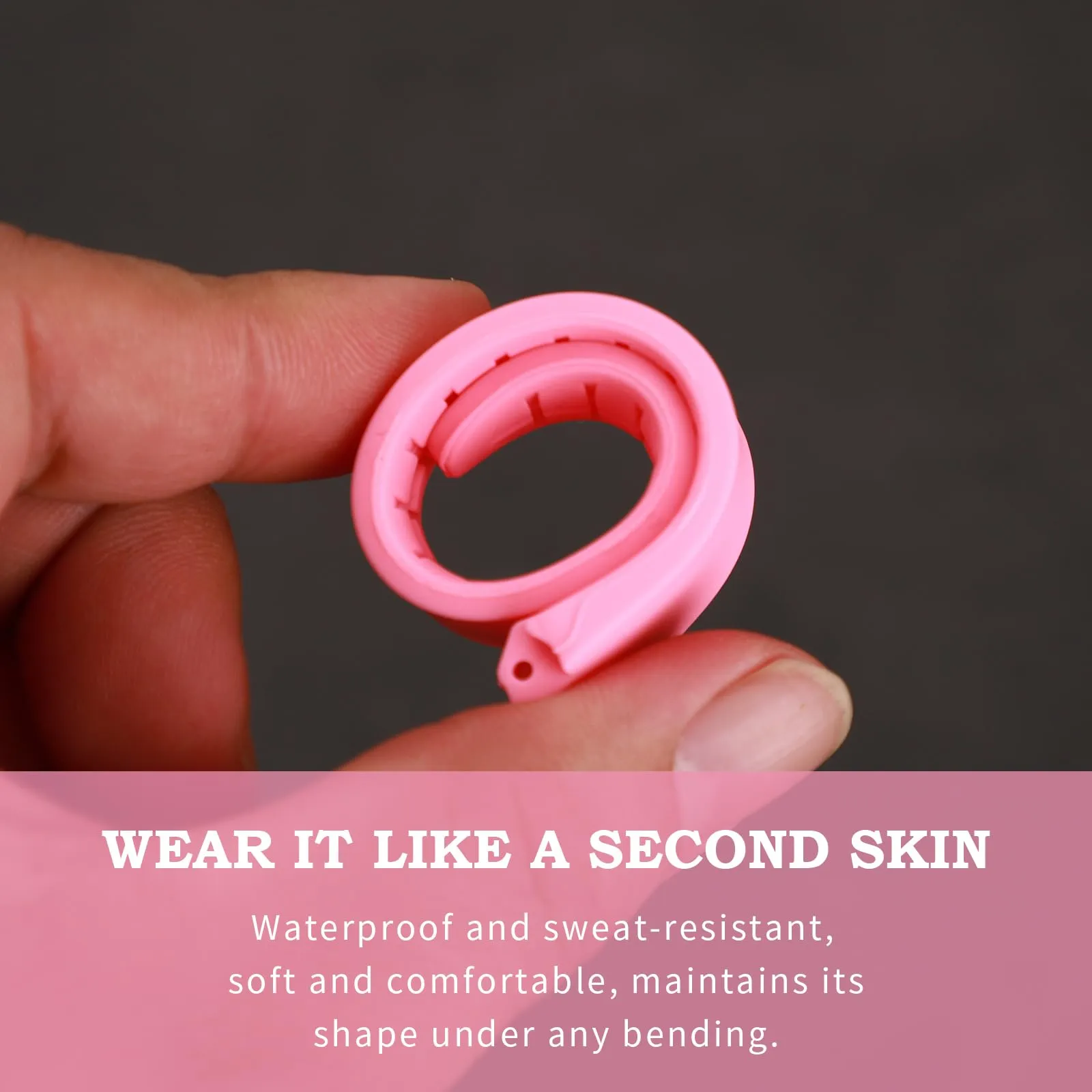 Rihahisy Cinturino in gomma siliconica per Swatch, Rosa, 20mm - immagine 4