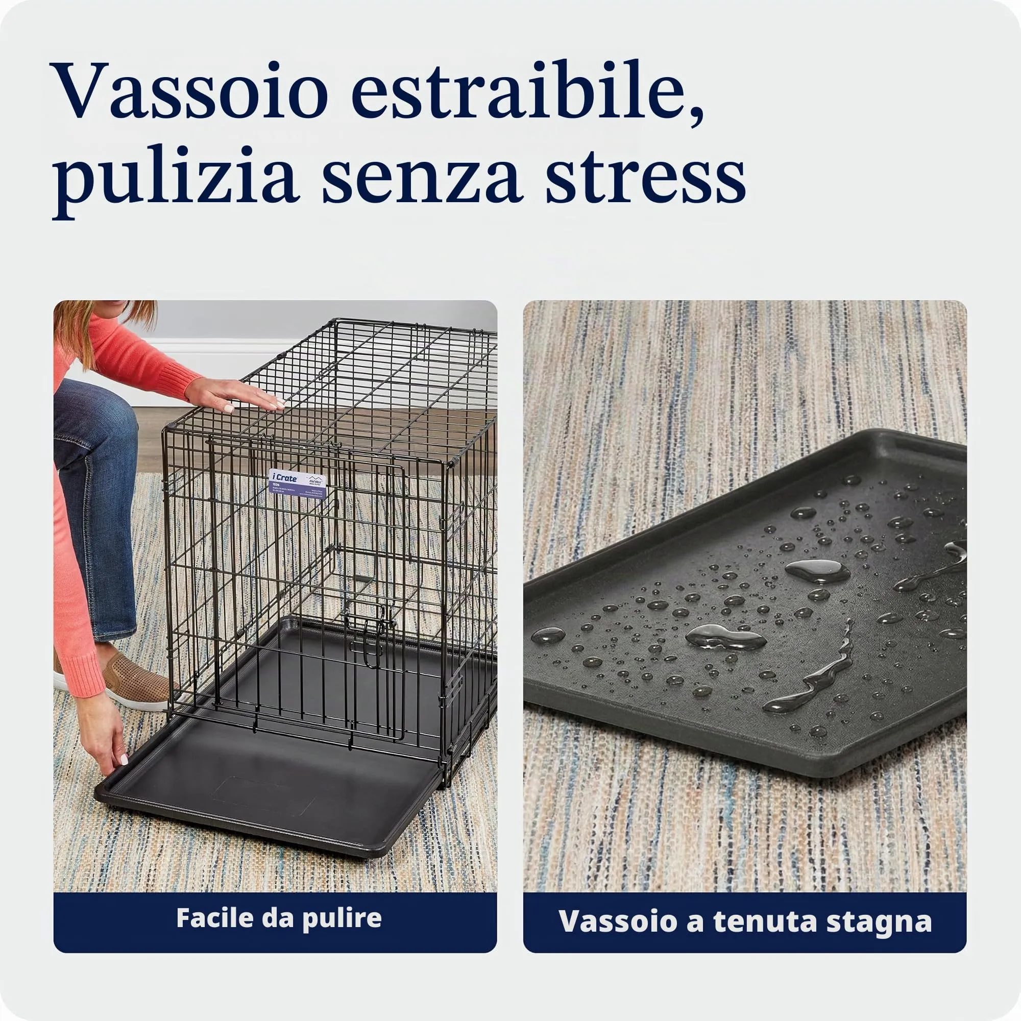 MidWest Homes for Pets iCrate Gabbia per cani a porta singola, nero, mod. 1536DDU - immagine 7