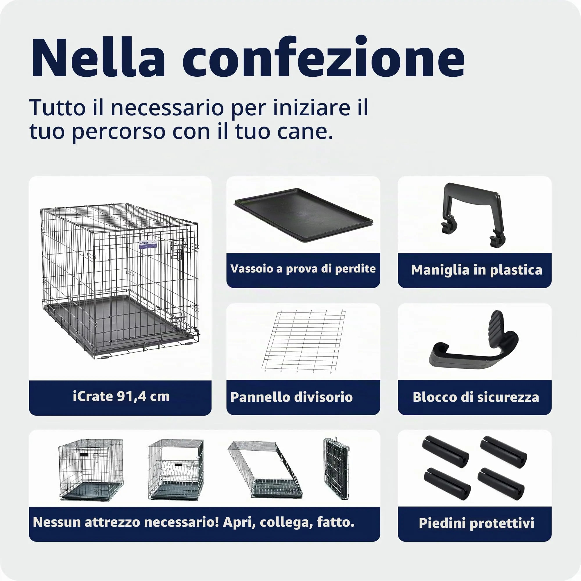 MidWest Homes for Pets iCrate Gabbia per cani a porta singola, nero, mod. 1536DDU - immagine 8