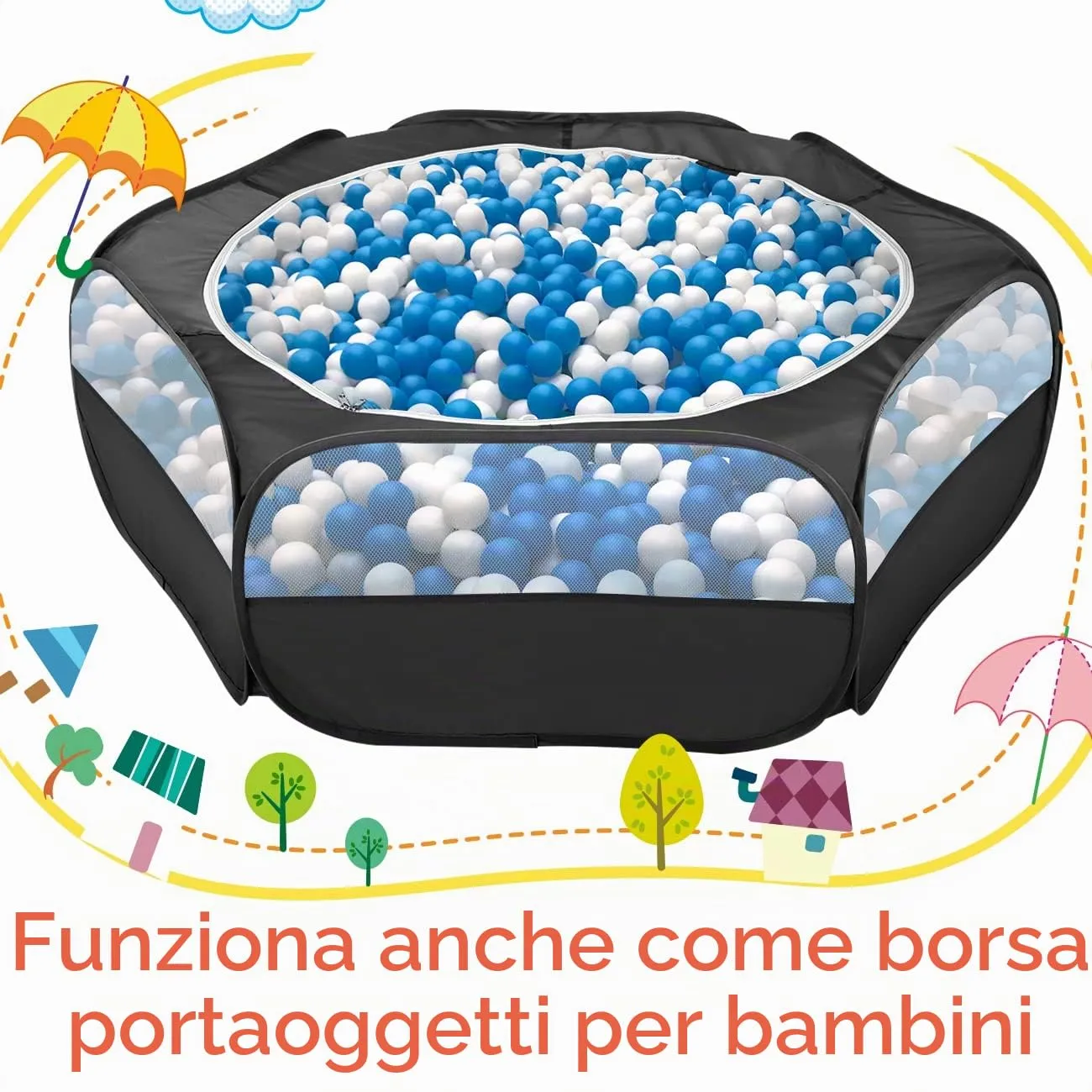 Pawaboo Recinto per piccoli animali con zip, nero - immagine 8
