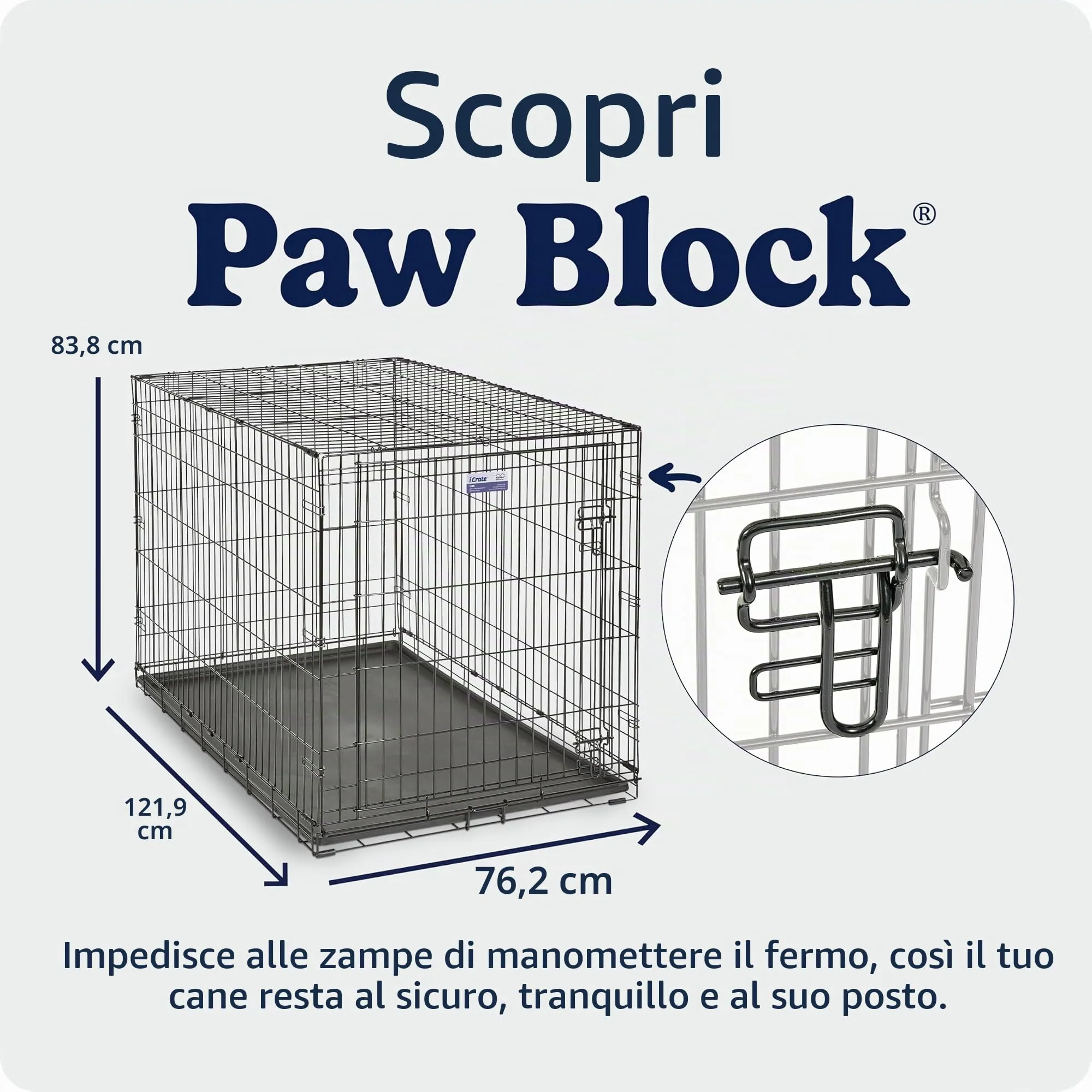 MidWest Homes for Pets iCrate Gabbia per cani a porta singola, 121,92 cm, Nero, mod. 1548DDU - immagine 5