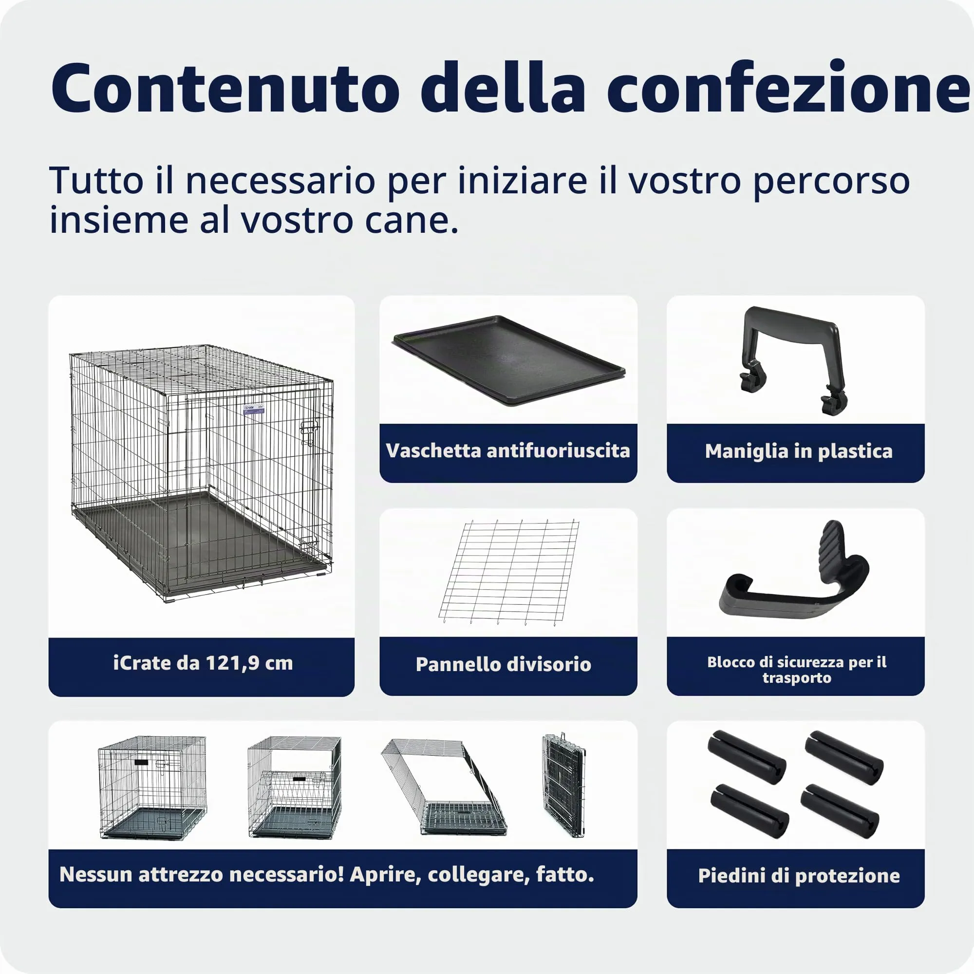 MidWest Homes for Pets iCrate Gabbia per cani a porta singola, 121,92 cm, Nero, mod. 1548DDU - immagine 8