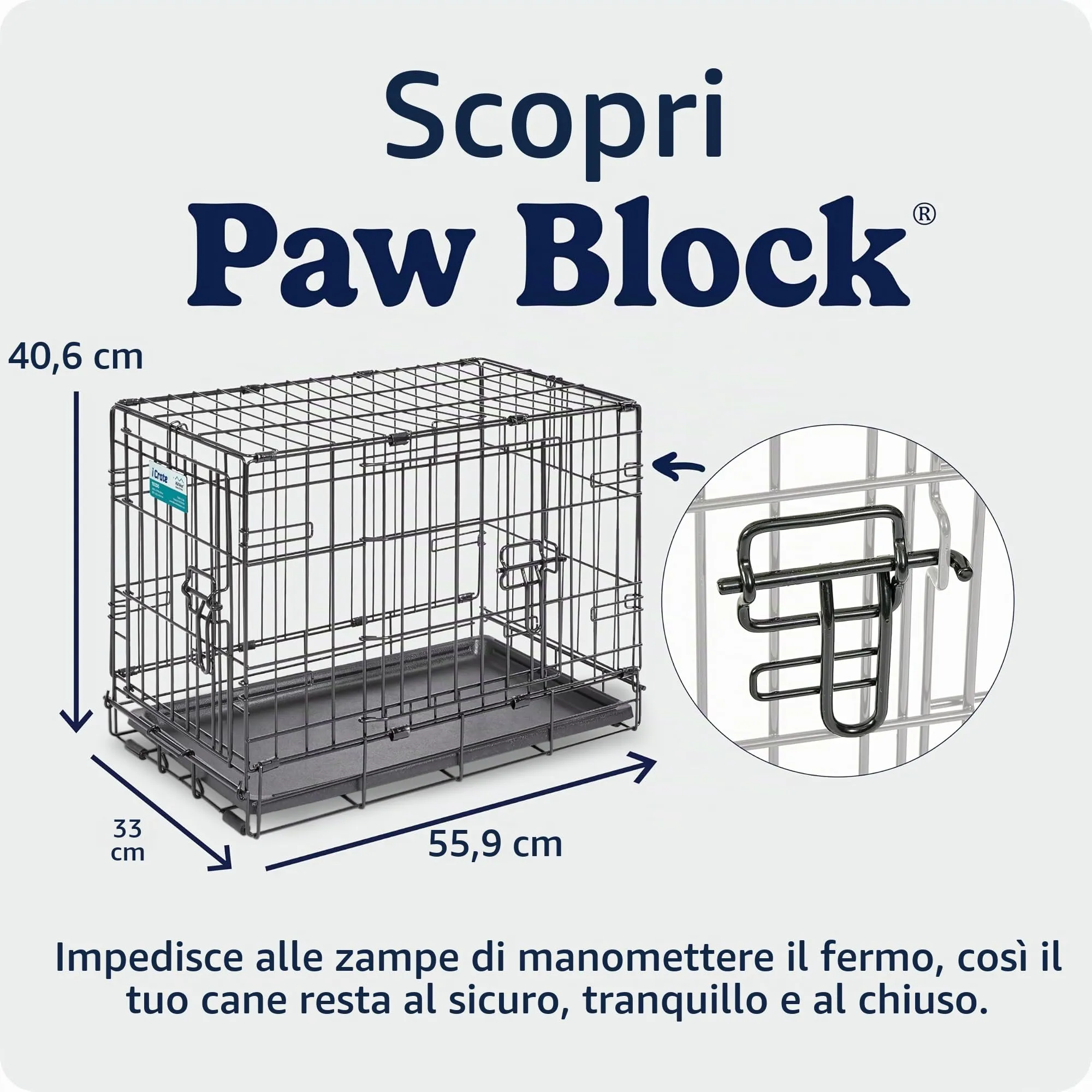 MidWest Homes for Pets iCrate Gabbia per cani a doppia porta, nero mod. 1522DD - immagine 5