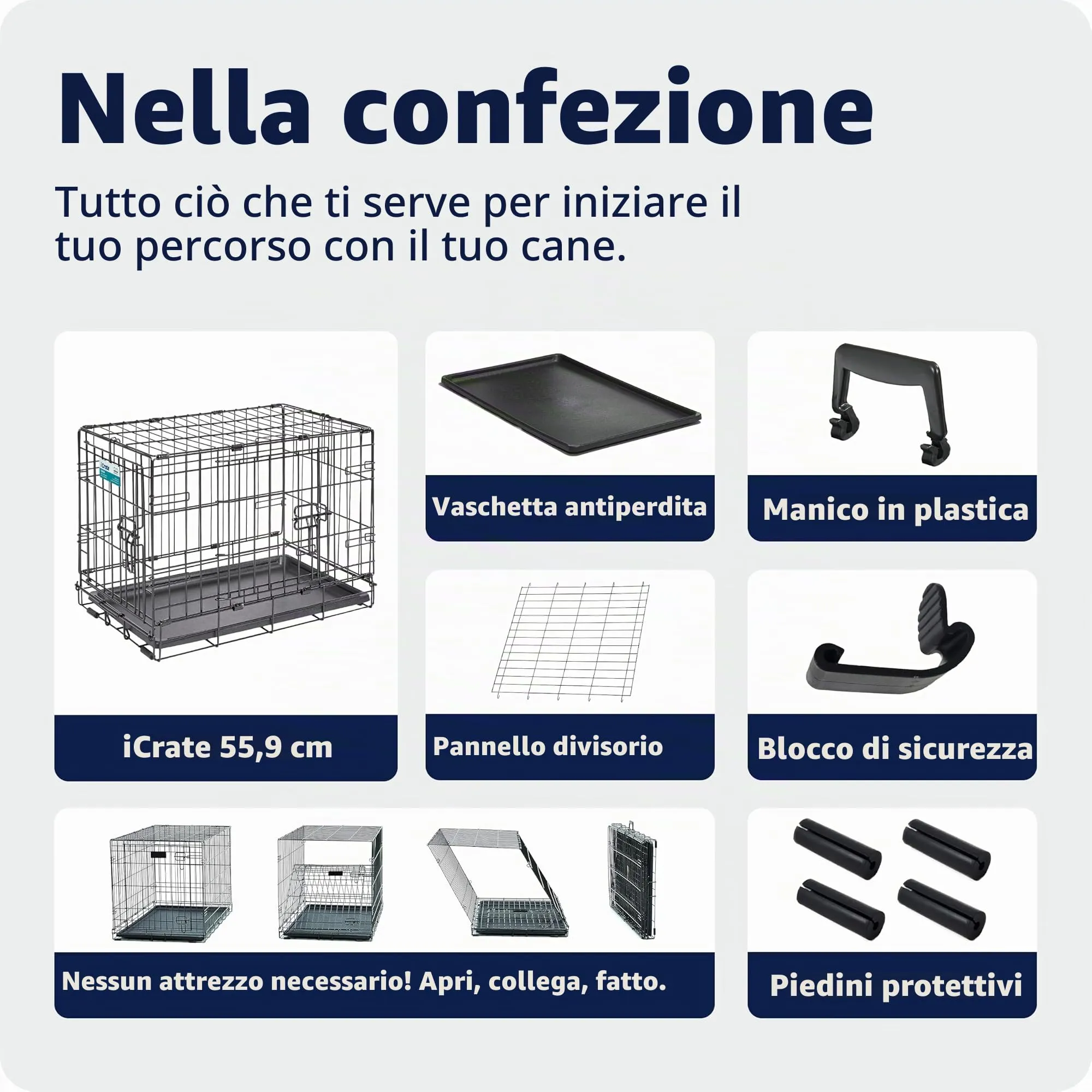 MidWest Homes for Pets iCrate Gabbia per cani a doppia porta, nero mod. 1522DD - immagine 8