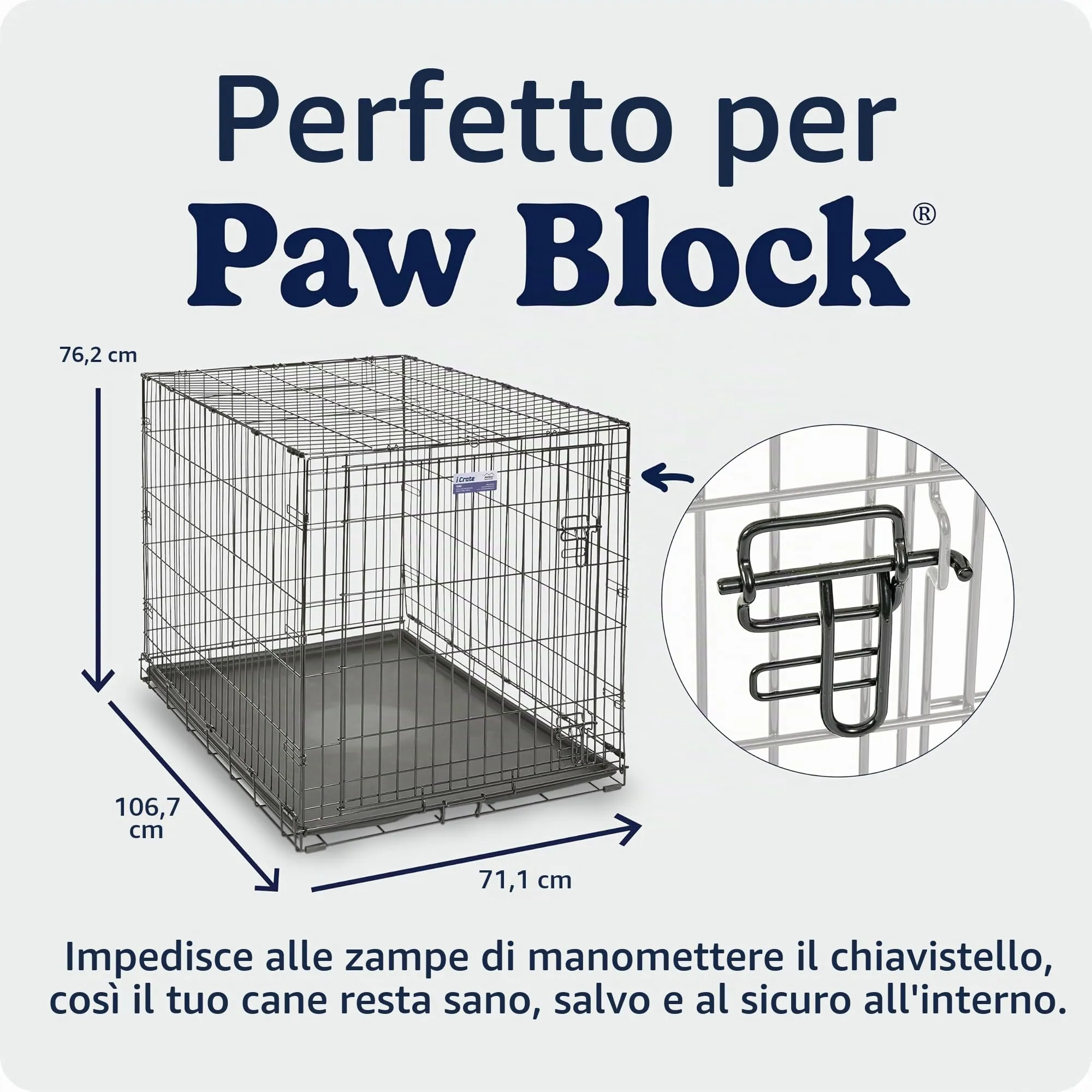 MidWest Homes for Pets iCrate Gabbia per cani a porta singola, 106,68 cm, nero, mod. 1542DDU - immagine 6
