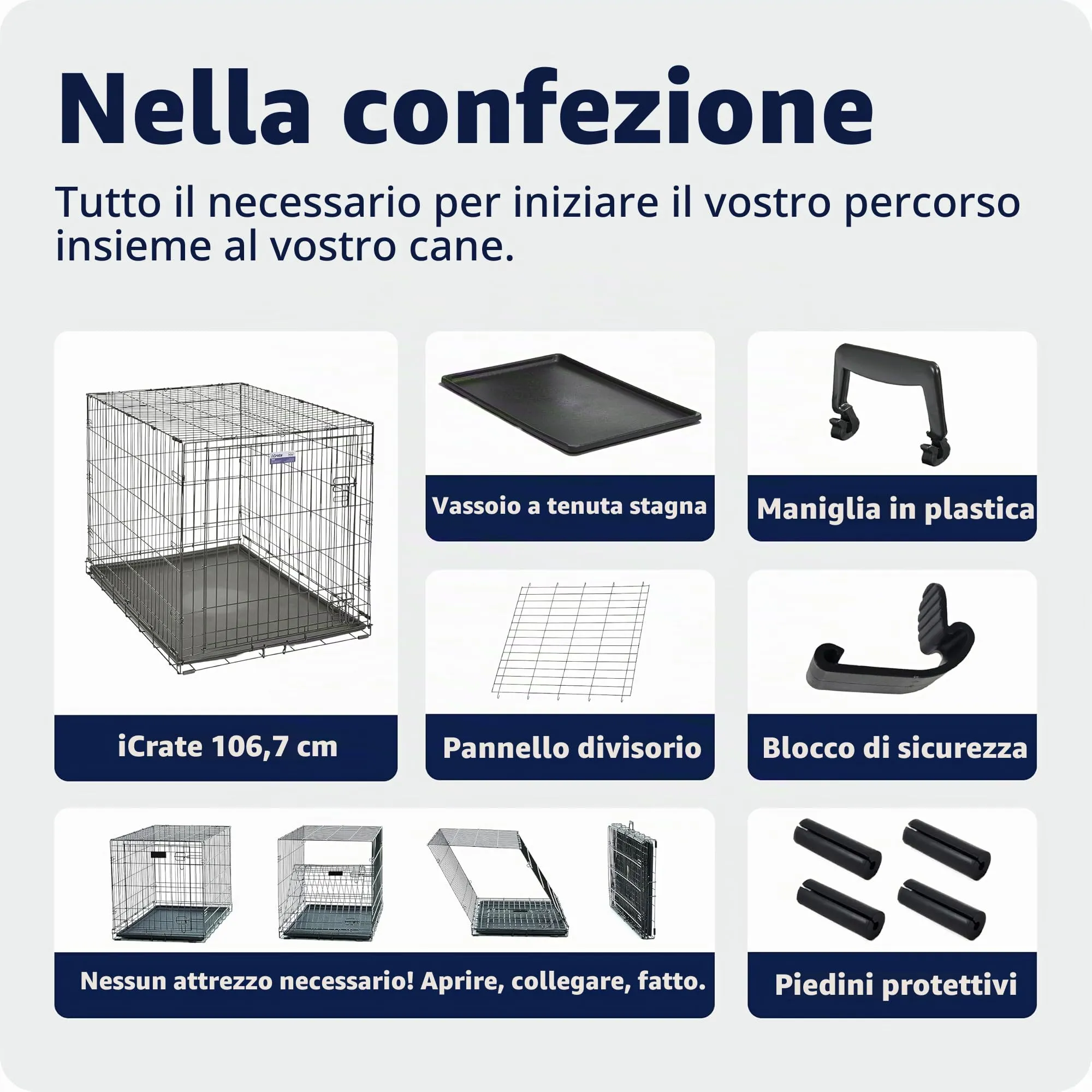 MidWest Homes for Pets iCrate Gabbia per cani a porta singola, 106,68 cm, nero, mod. 1542DDU - immagine 9