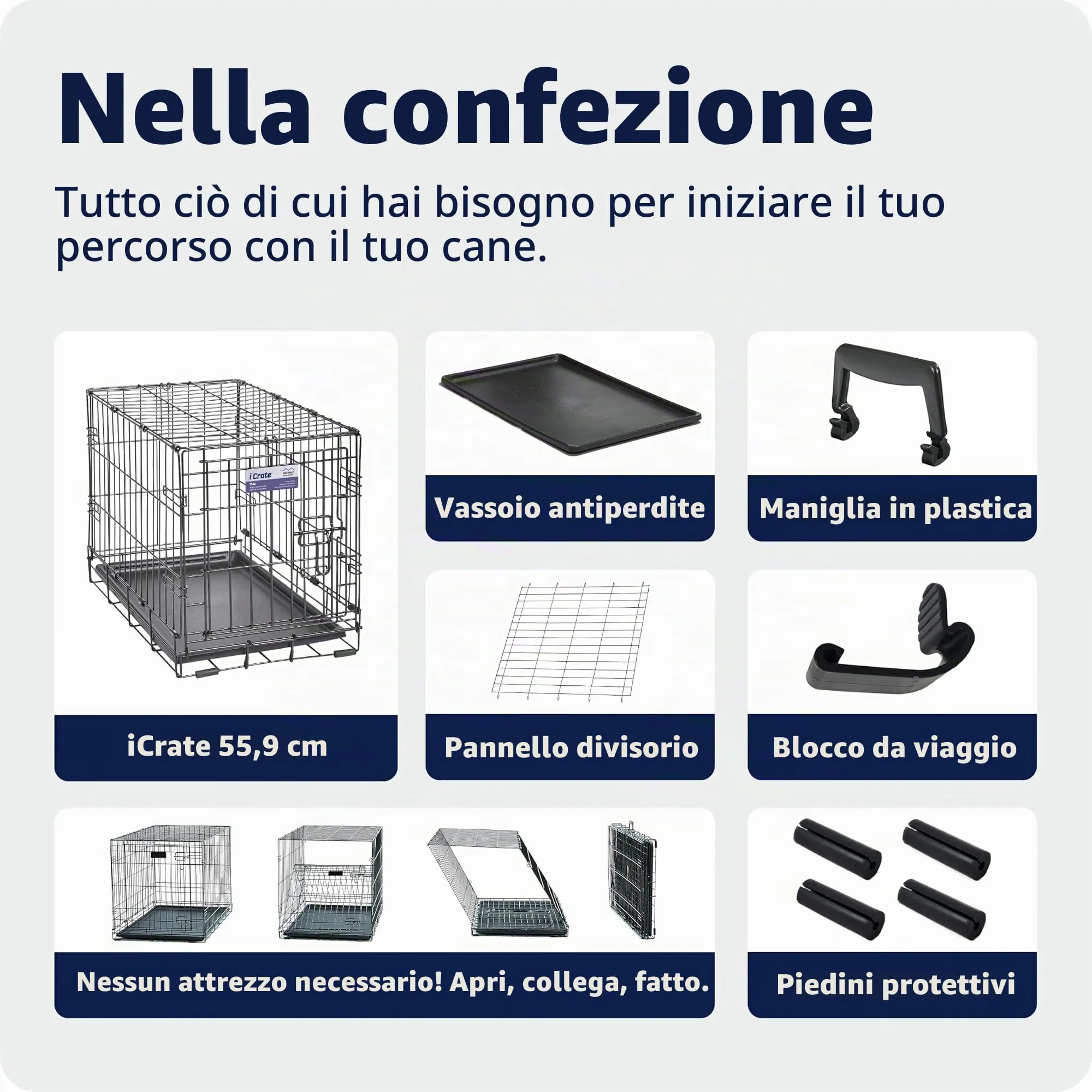MidWest Homes for Pets iCrate Gabbia per cani a porta singola, Nero, mod. 1522 - immagine 8