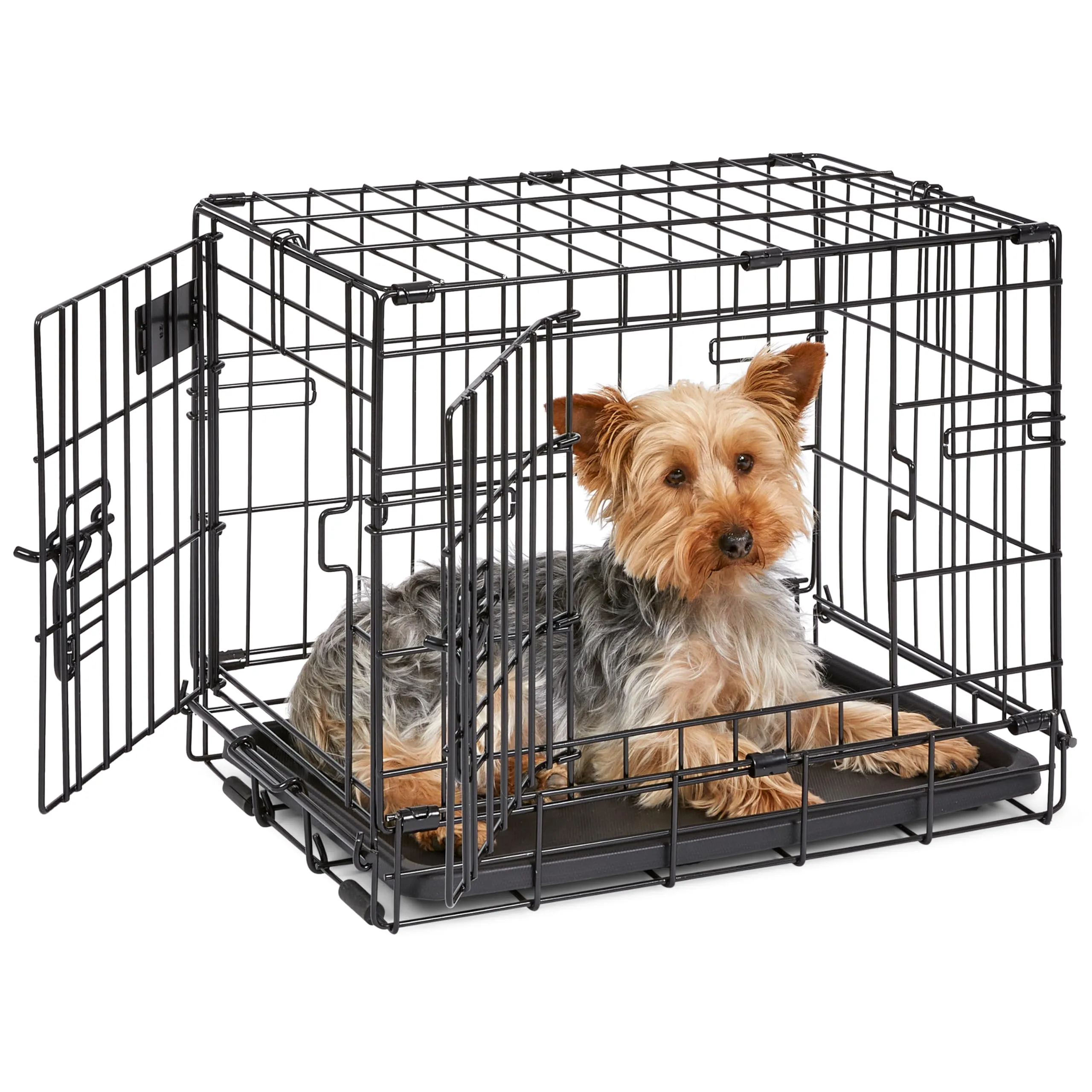 MidWest Homes for Pets iCrate Gabbia per cani a porta doppia, 45,72 cm, Nero, Modello 1518DD - immagine 2