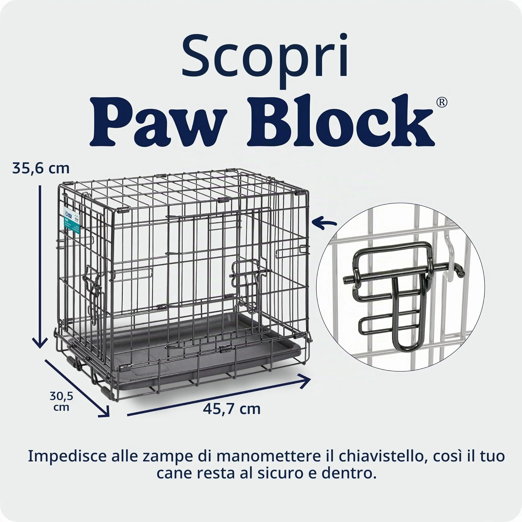 MidWest Homes for Pets iCrate Gabbia per cani a porta doppia, 45,72 cm, Nero, Modello 1518DD - immagine 6