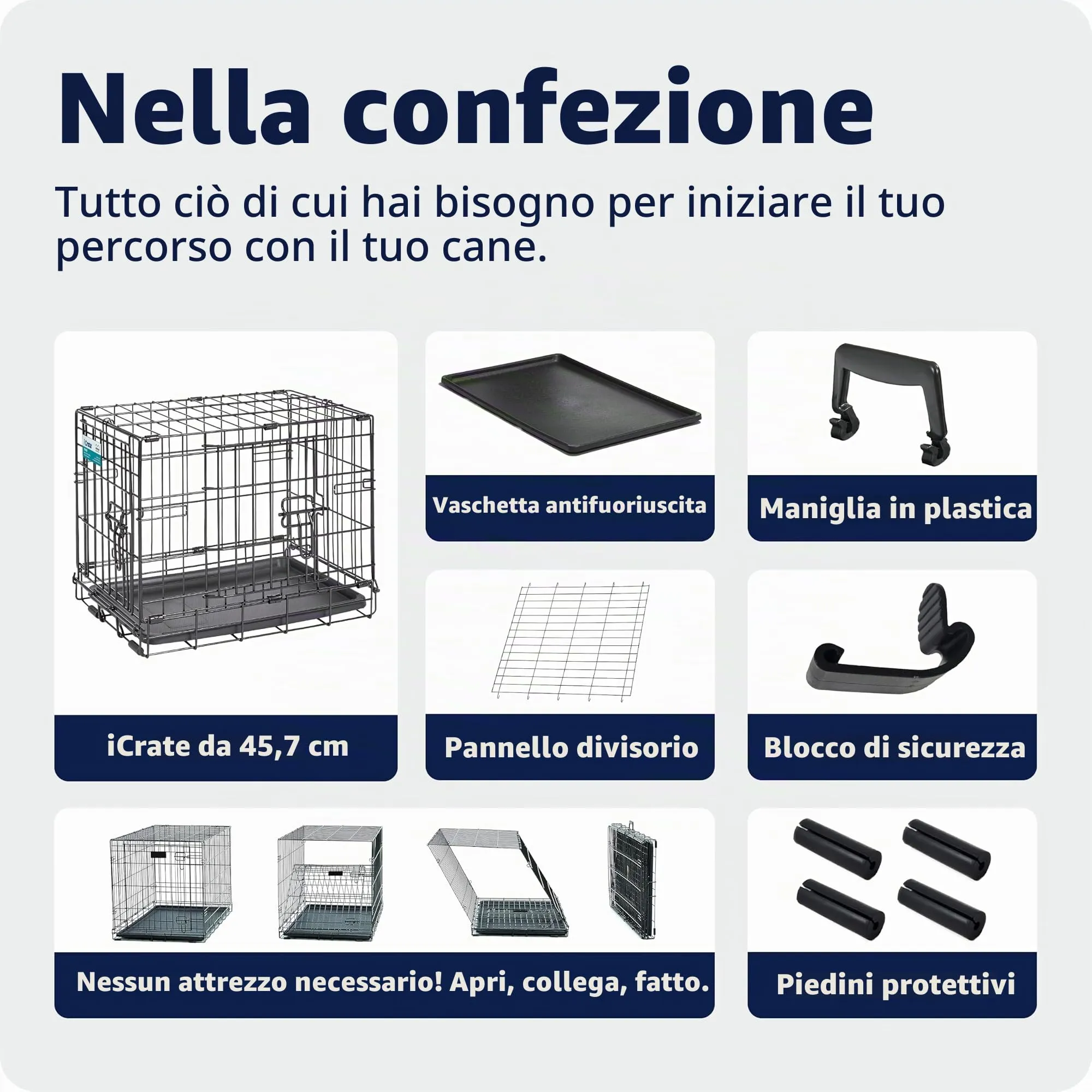 MidWest Homes for Pets iCrate Gabbia per cani a porta doppia, 45,72 cm, Nero, Modello 1518DD - immagine 9