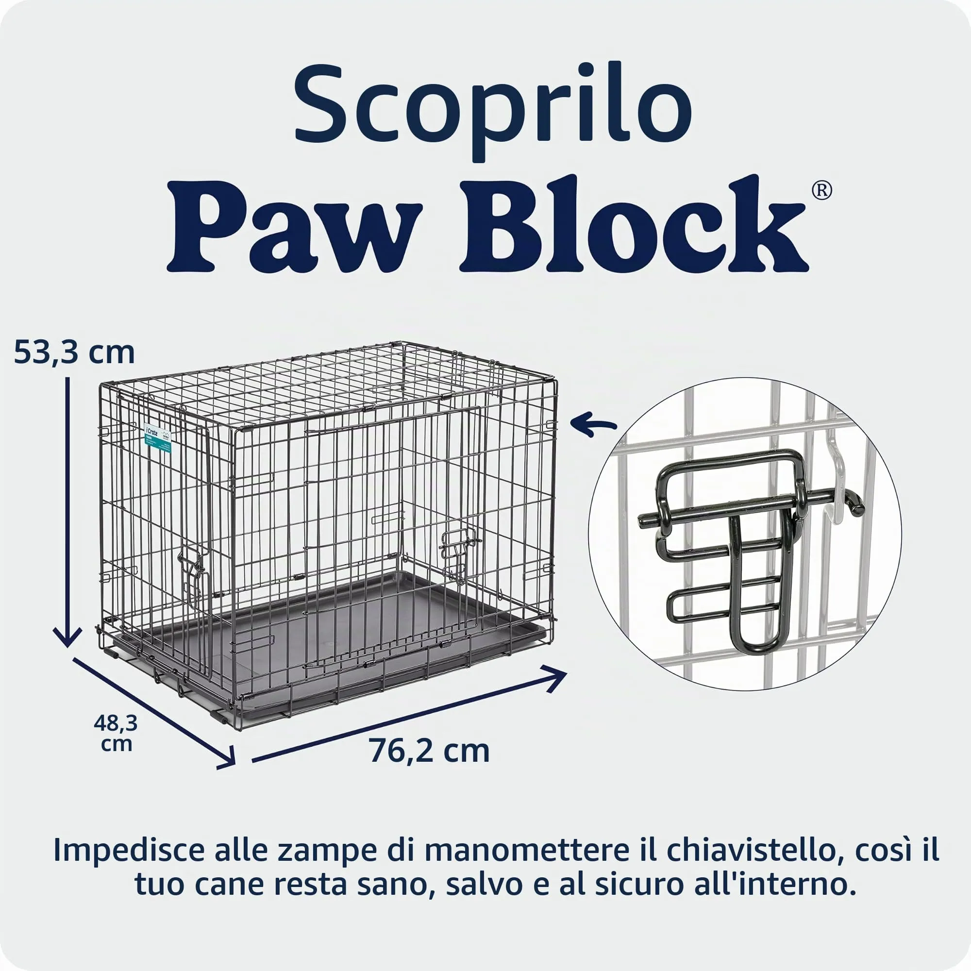 MidWest Homes for Pets iCrate Gabbia per cani a due porte, 76,2 cm, nero, modello 1530 - immagine 5