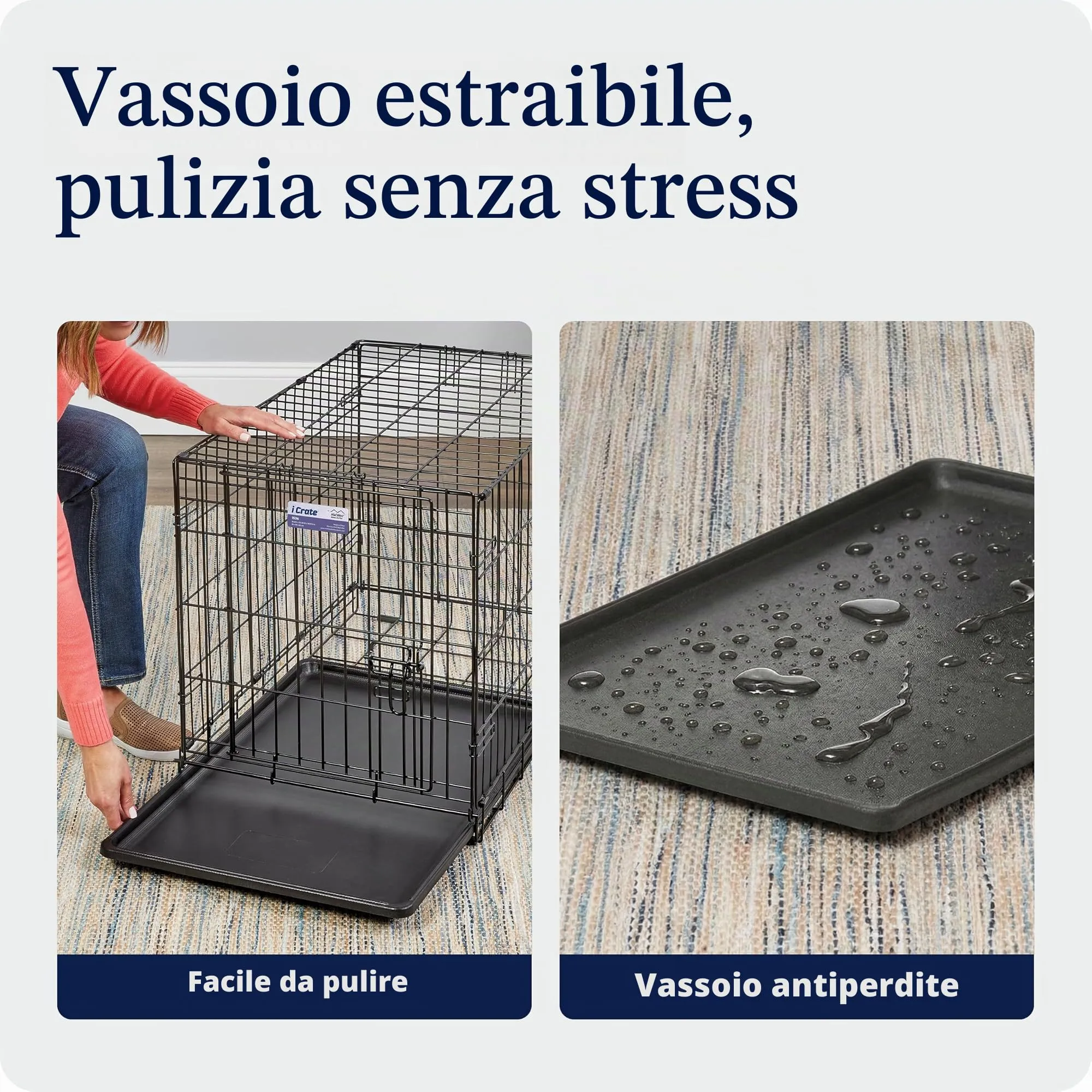 MidWest Homes for Pets iCrate Gabbia per cani a due porte, 76,2 cm, nero, modello 1530 - immagine 7