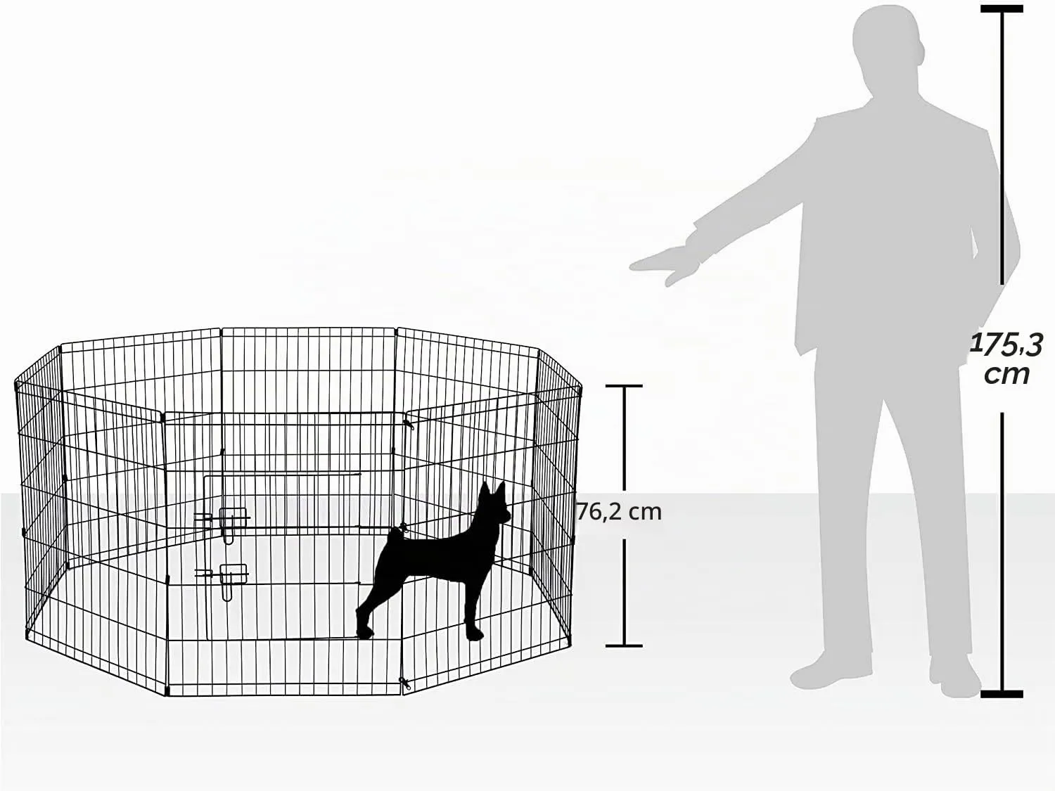 Bunny Business Box Pieghevole a 8 Pannelli per Cani, Cuccioli, Gatti e Conigli, Medio, Nero - immagine 5
