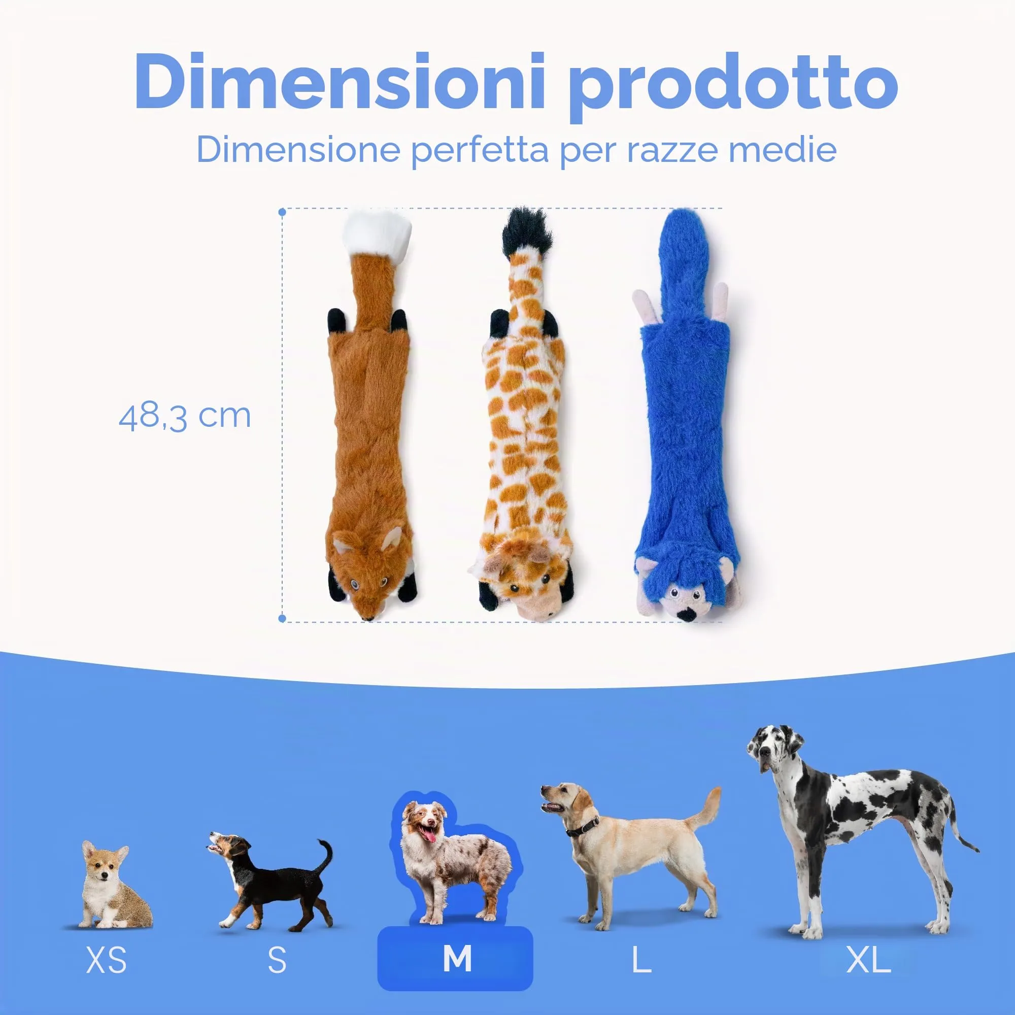 SHARLOVY Giocattoli cigolanti e scricchiolanti per cani senza ripieno, Confezione da 3, Taglia Media - immagine 6
