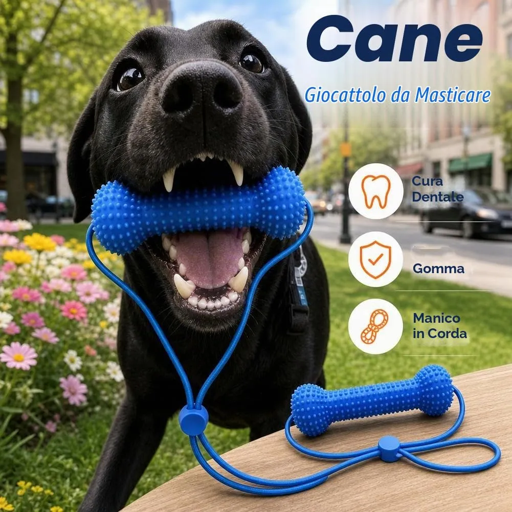 Strumento di pulizia dentale per cani a doppia azione, giocattolo da masticare per la cura orale degli animali domestici - immagine 2