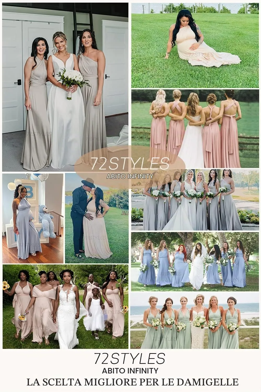 72styles Abito Cerimonia Donna Elegante Infinity Damigella d'Onore - immagine 6