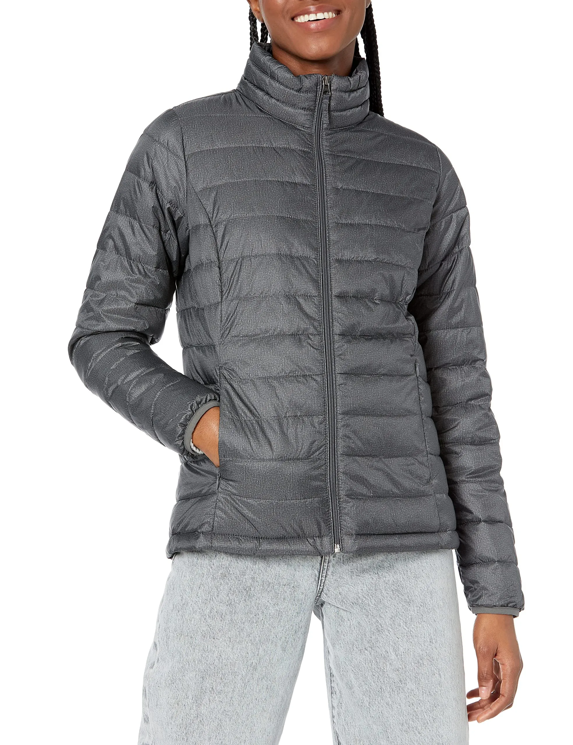 Amazon Essentials Piumino leggero resistente all'acqua ripiegabile Donna, Carbone Puntinato, S - immagine 1