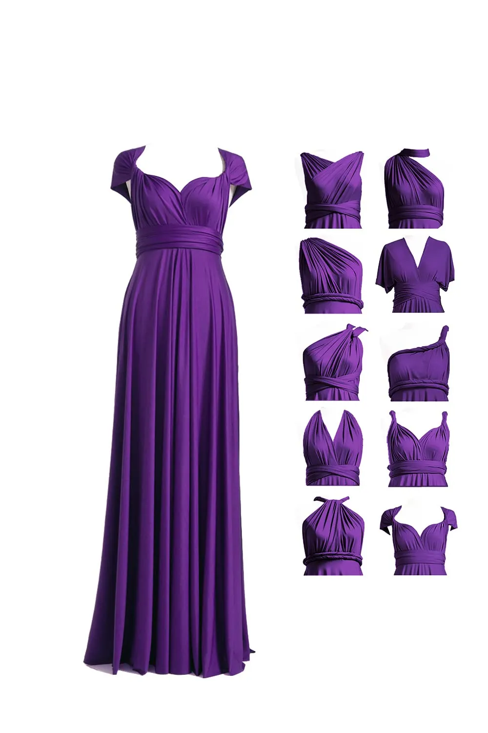 72styles Abito Cerimonia Donna Vestito Elegante Infinity Damigella d'Onore - immagine 1