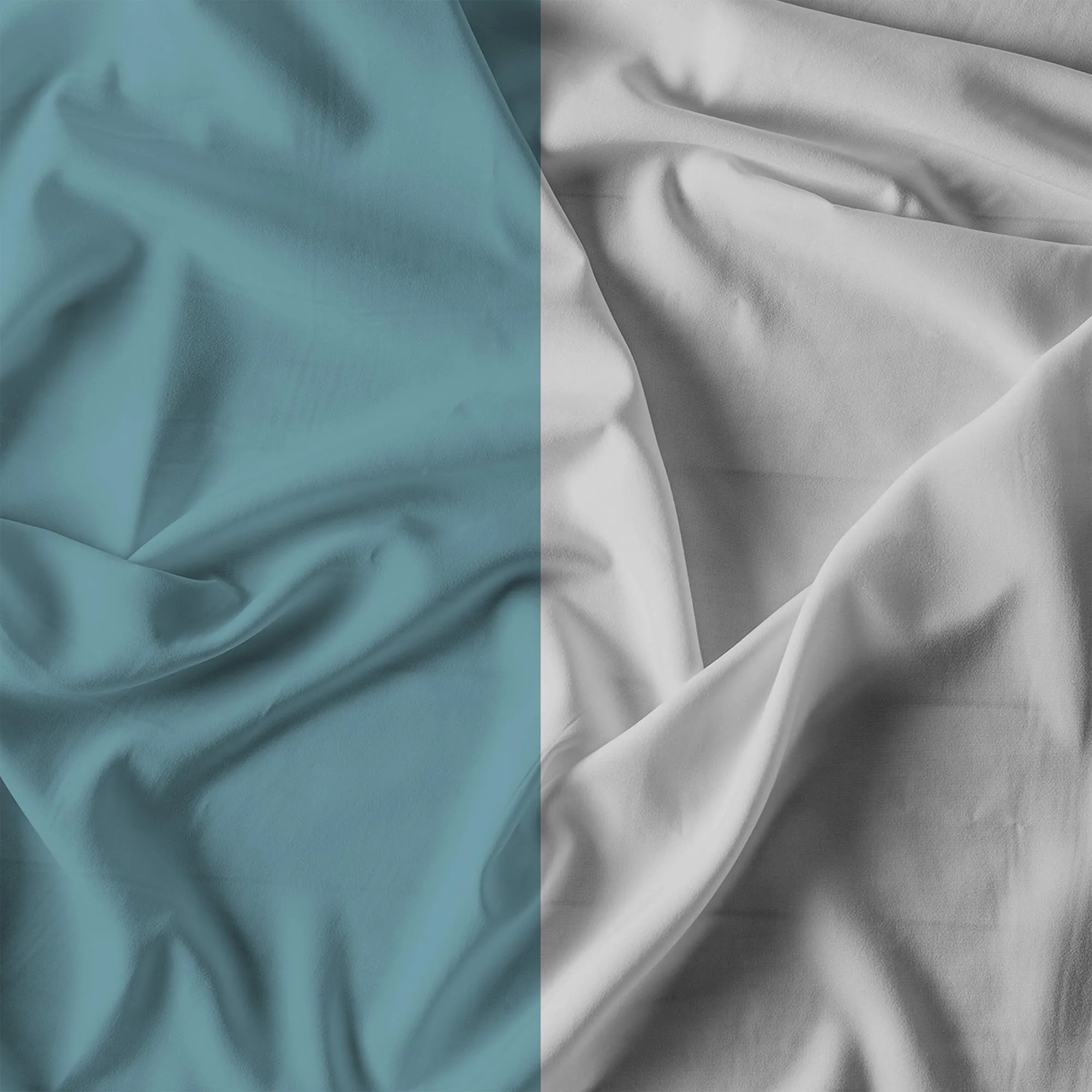 Italian Bed Linen Set Copripiumino 100% Cotone, Matrimoniale, 250x200 cm, Ottanio/Grigio Chiaro - immagine 12