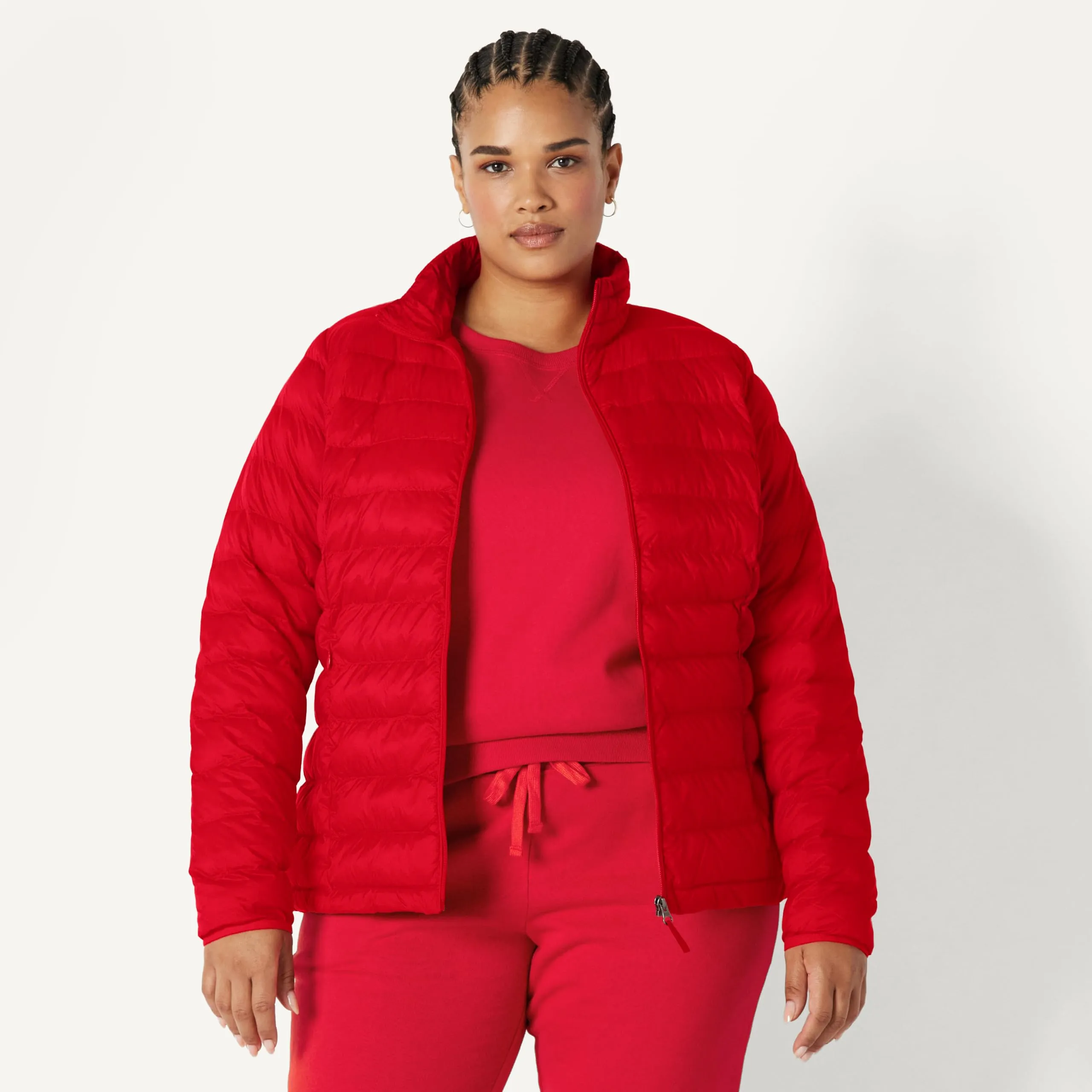 Amazon Essentials Piumino Leggero Resistente all'Acqua Ripiegabile Donna, Rosso Papavero Brillante, XS - immagine 6