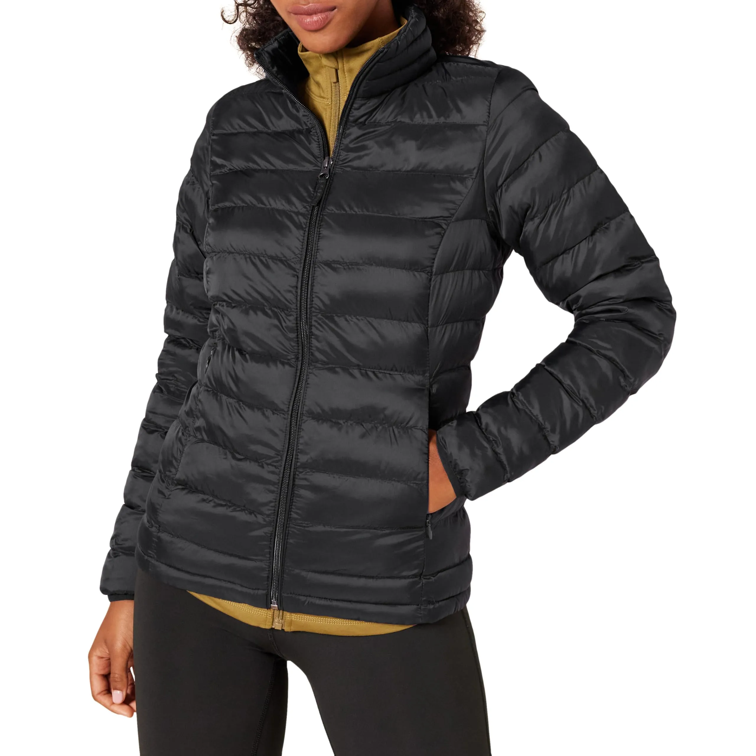 Amazon Essentials Piumino leggero resistente all'acqua ripiegabile Donna, Nero, XL - immagine 1