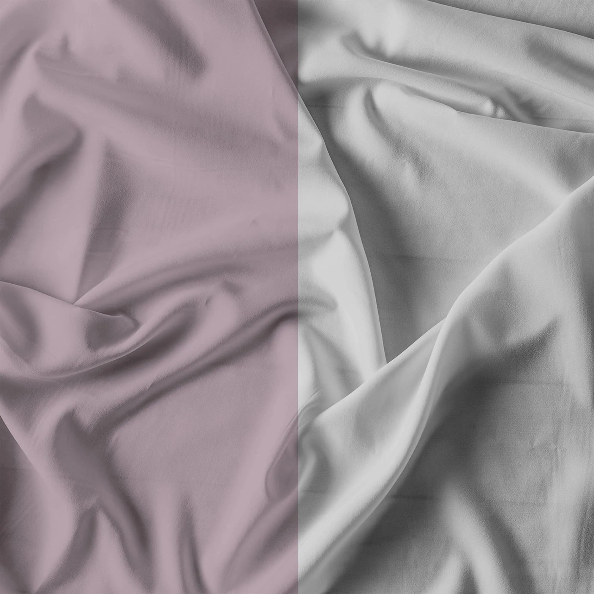 Italian Bed Linen Set Copripiumino 100% Cotone, 200x200 cm, Piazza e Mezza, Rosa Antico/Grigio Chiaro - immagine 12