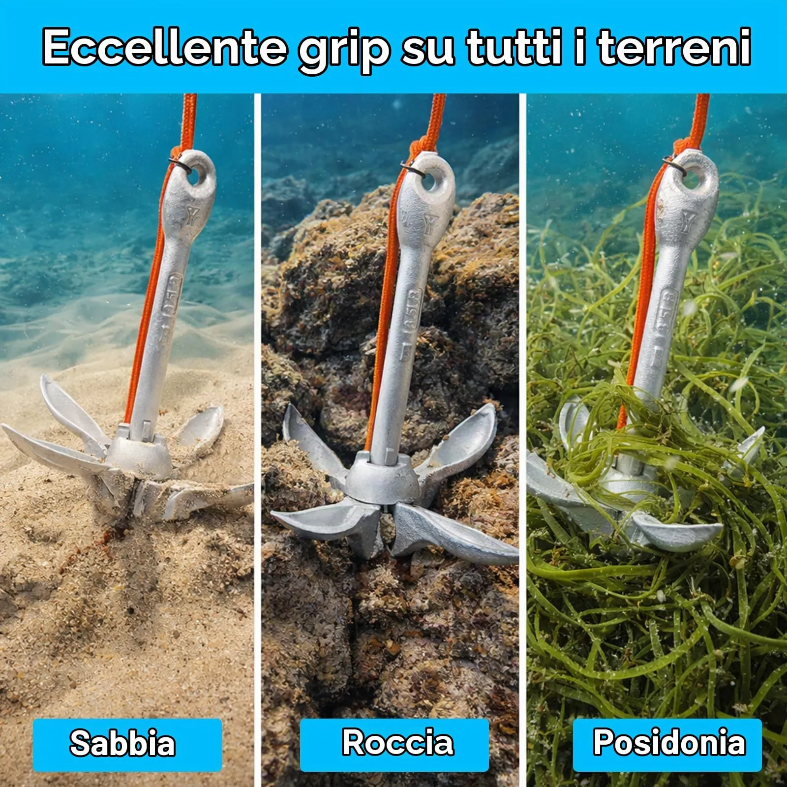 BeGrit Ancora Pieghevole per SUP, Kayak, Canoe e Gommoni, 1,5kg, Acciaio al Carbonio con Cima da 10m, Boa e Borsa di Stoccaggio - immagine 7