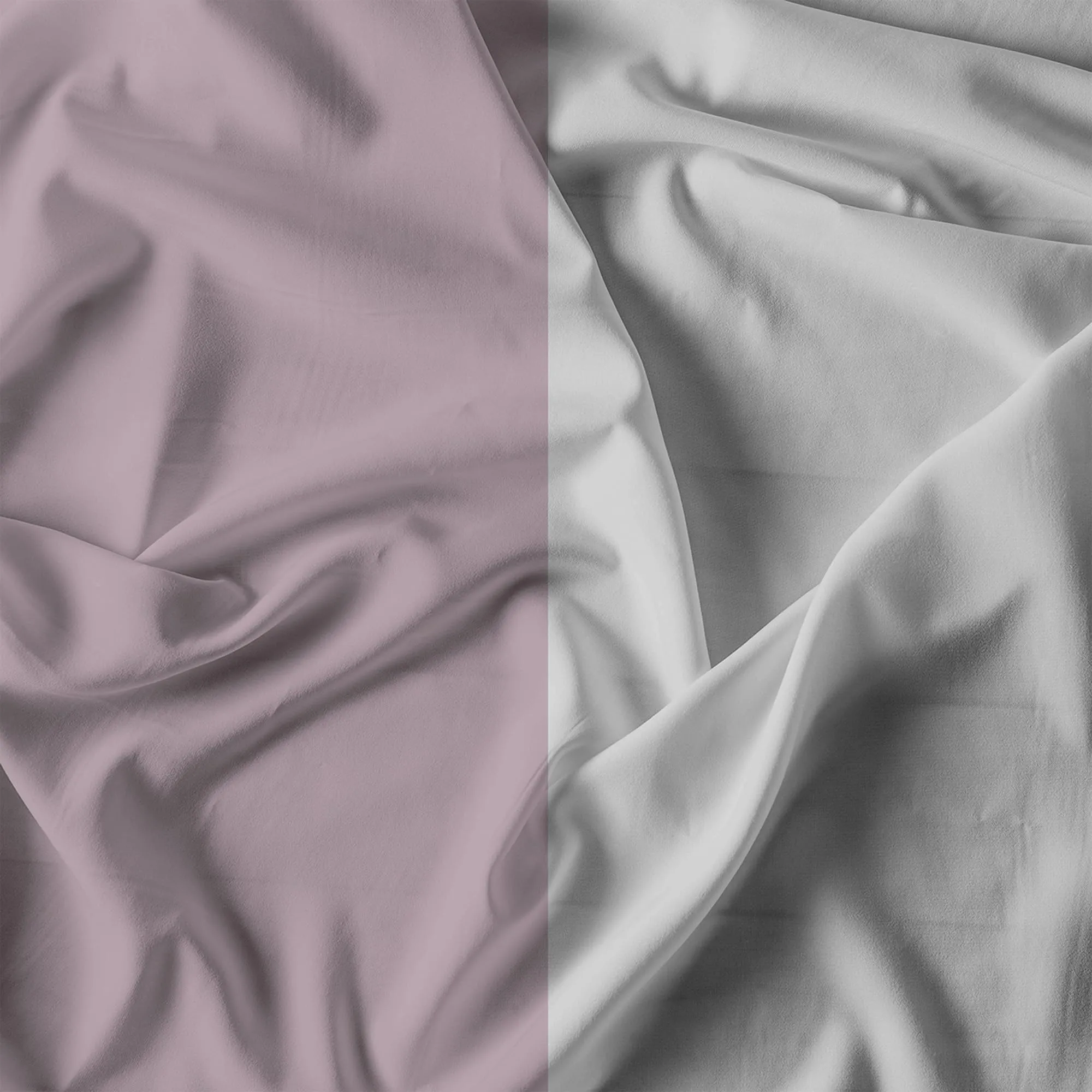 Italian Bed Linen Set Copripiumino 100% Cotone, Singolo, 150x200 cm, Rosa Antico/Grigio Chiaro - immagine 12