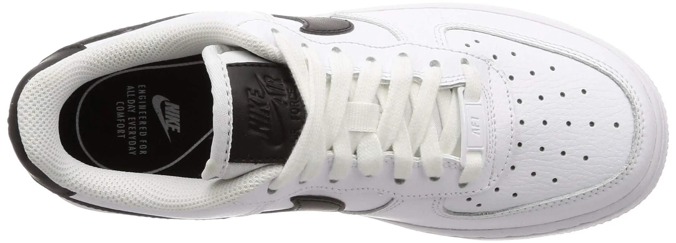 Nike Women's Air Force 1 '07 Basketball Shoes, White White Black, 36 EU - immagine 5