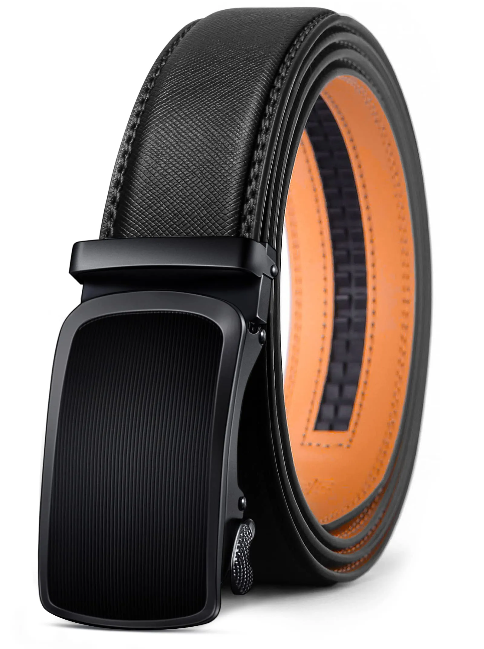 BULLIANT Cintura Uomo in Pelle a Cricchetto Automatica, Fibbia 35mm, Nero595, 125cm (36-42 vita regolabile) - immagine 1