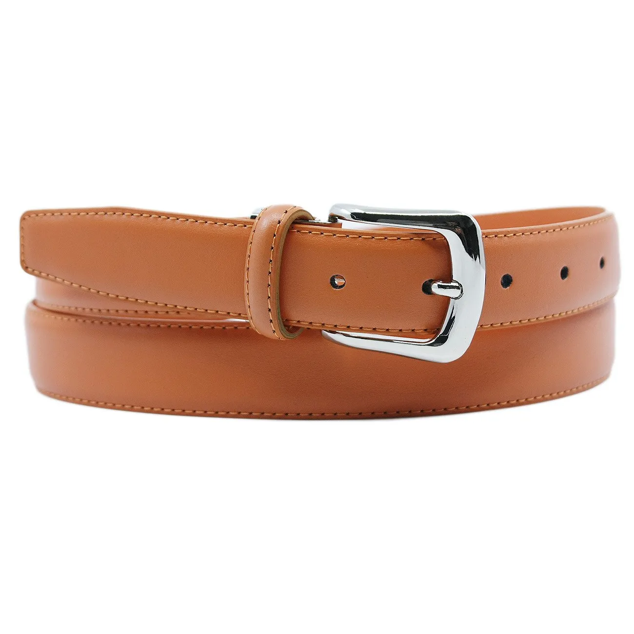 YEHMAN Cintura Classica in Pelle Bovina 3 cm, Fibbia Argento, Arancione, 120 cm - immagine 2