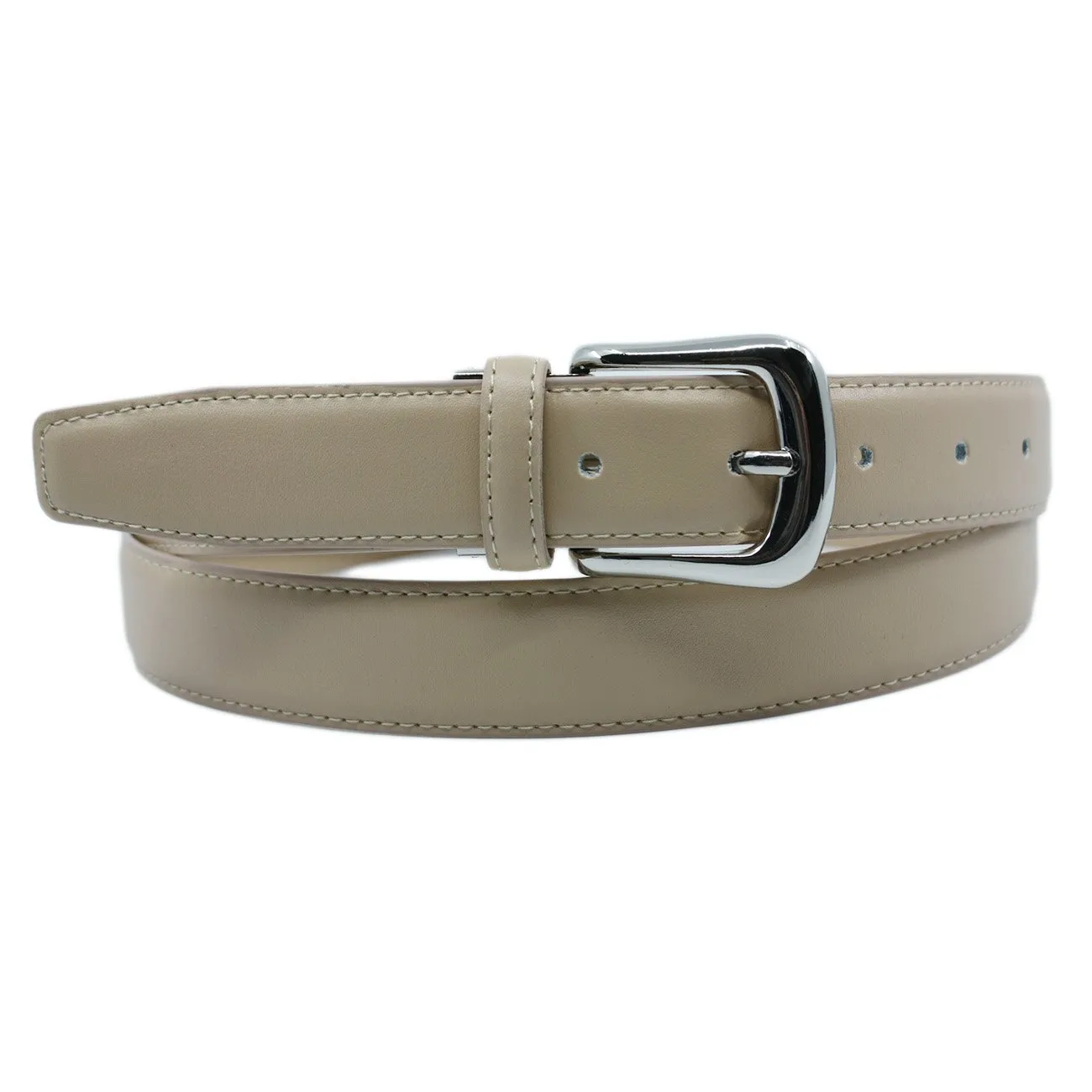 YEHMAN Cintura da donna in pelle con fibbia a perno, Beige, 120 cm x 3 cm - immagine 2