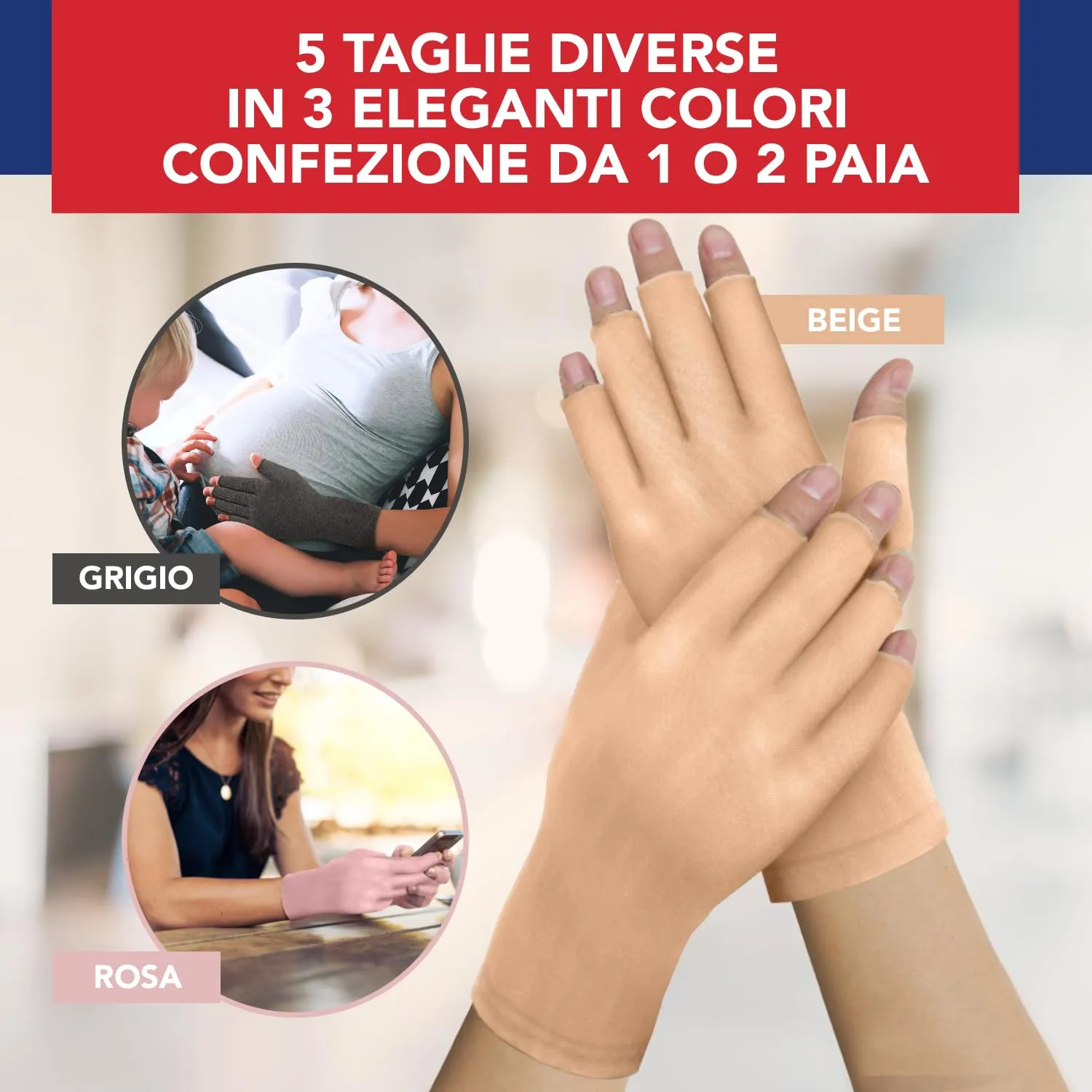 Dr. Arthritis Tutore Polso a Compressione e Guanti Senza Dita per Artrosi e Tunnel Carpale, Beige, Taglia L, 1 Paio - immagine 7