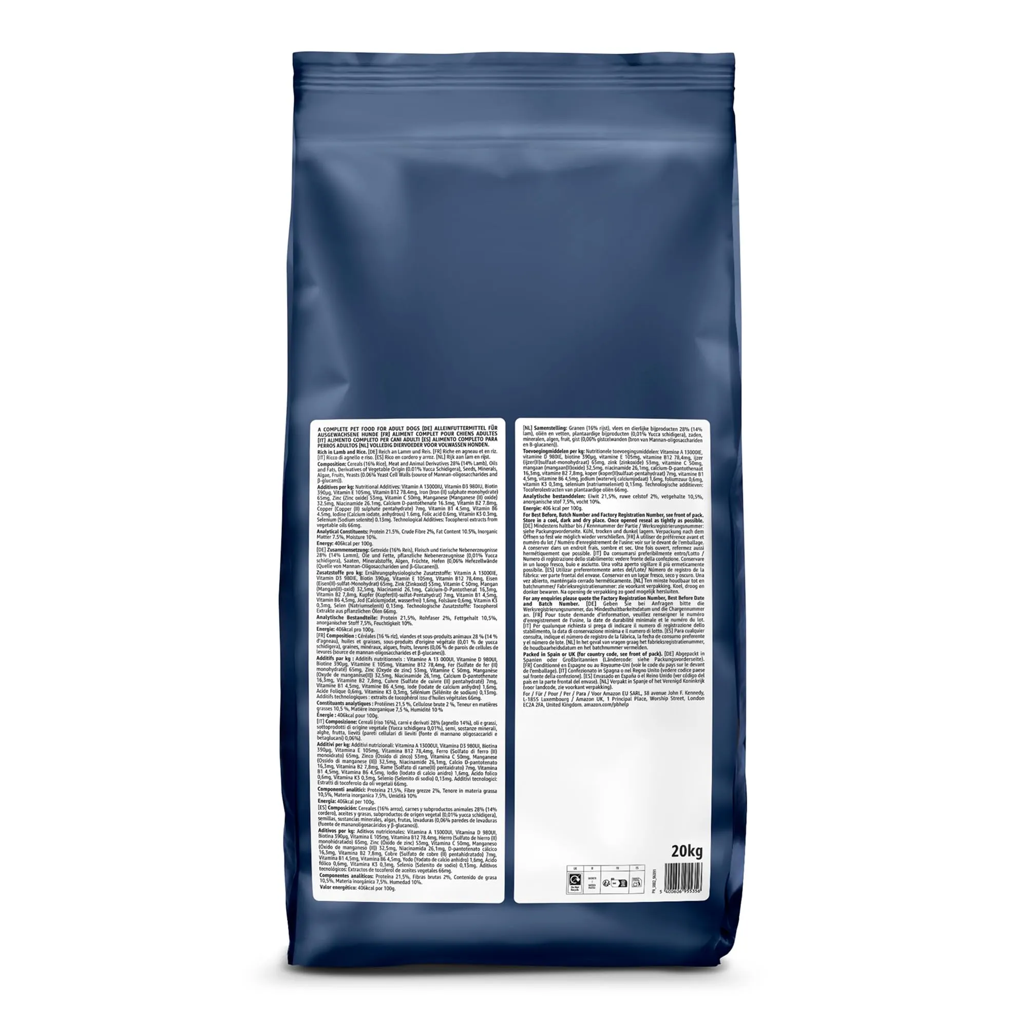 by Amazon Alimento secco completo per cani adulti agnello e riso, 20 kg - immagine 7