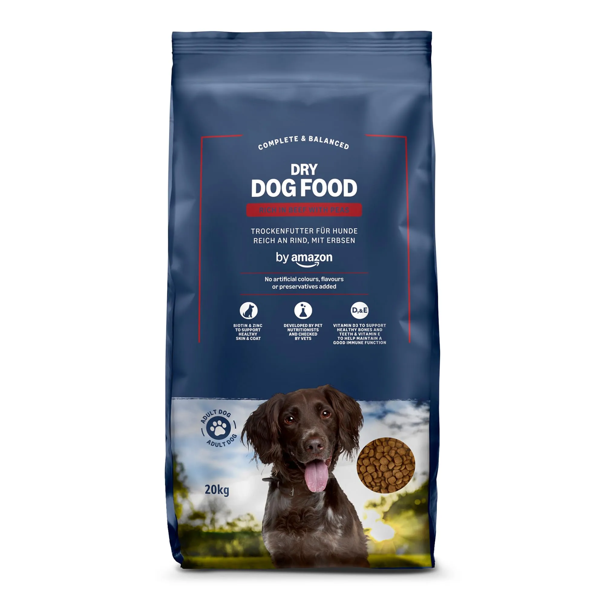 by Amazon Alimento secco completo per cani adulti al manzo con piselli, 20 kg - immagine 1