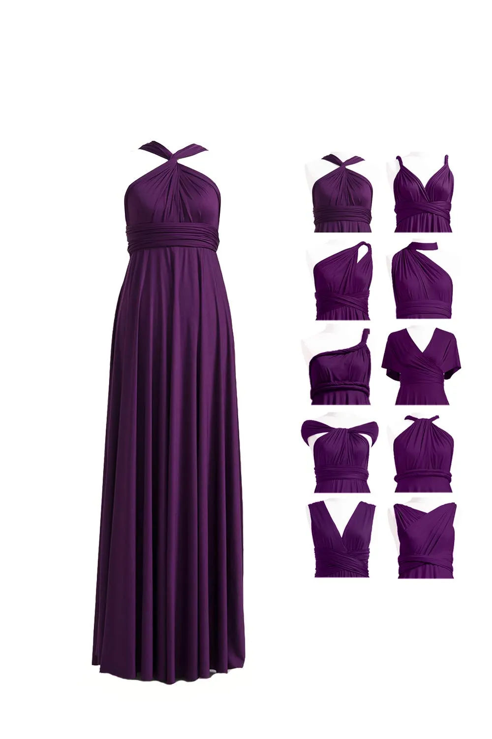 72styles Abito Cerimonia Donna Vestito Elegante Infinity Damigella d'Onore - immagine 1