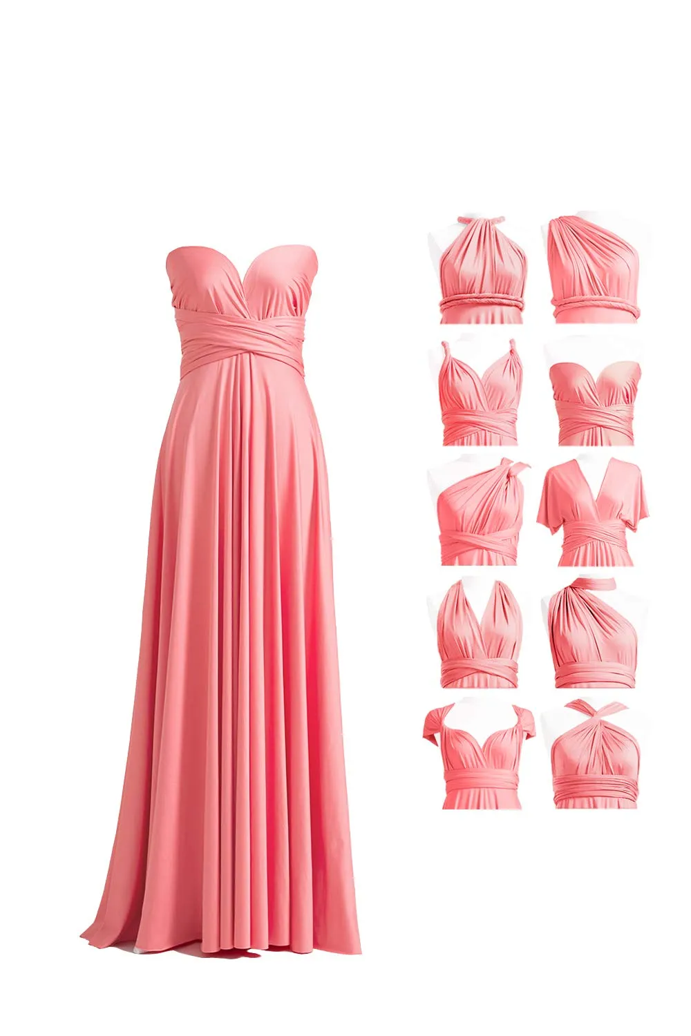 72styles Abito Cerimonia Donna Vestito Elegante Infinity Damigella d'Onore - immagine 1