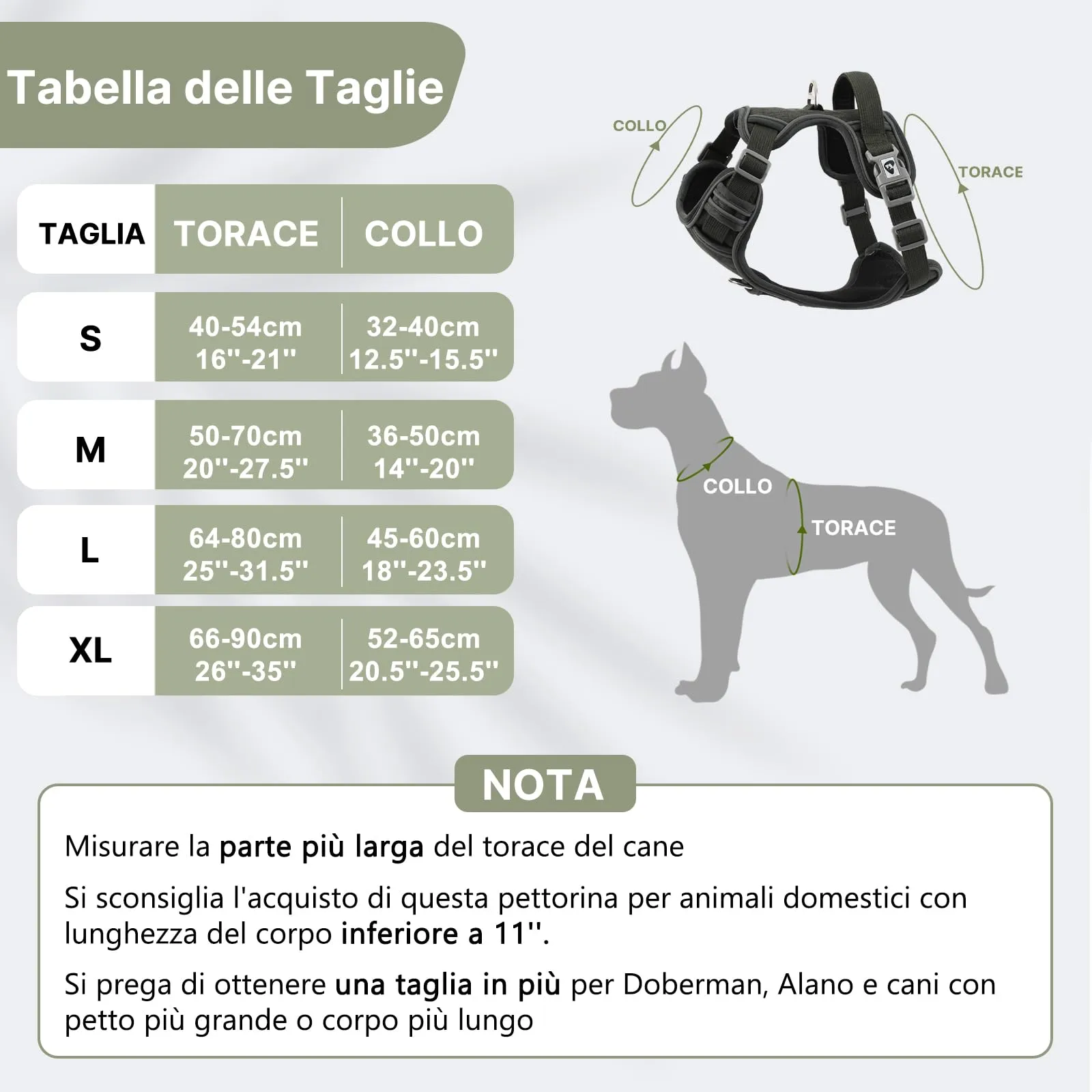 COMSLE Pettorina per Cani Riflettente Anti Tiro, Traspirante e Regolabile, Verde Scuro, S - immagine 2