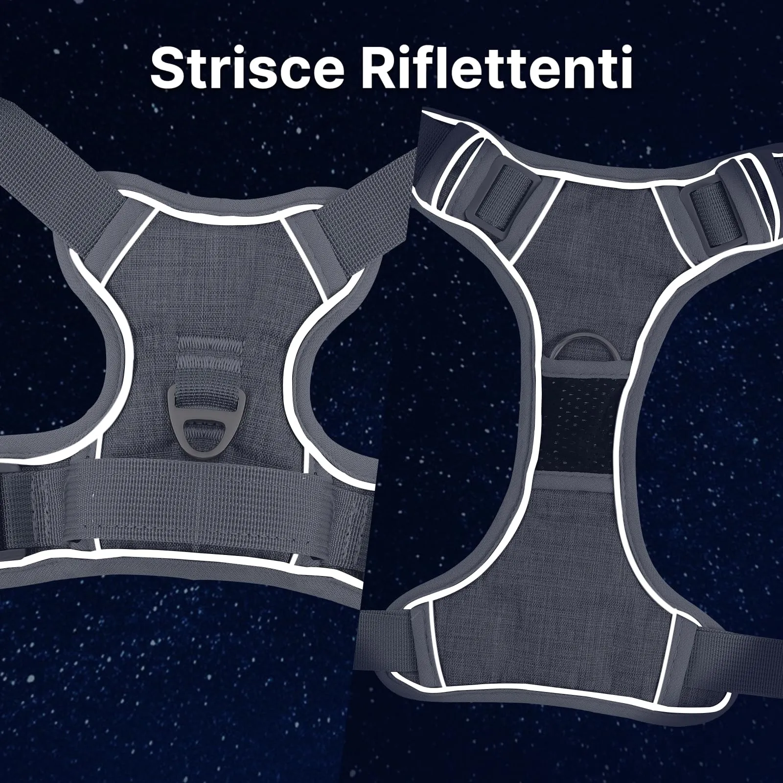 COMSLE Pettorina Anti Tiro per Cani Riflettente e Traspirante, Grigio, S - immagine 6
