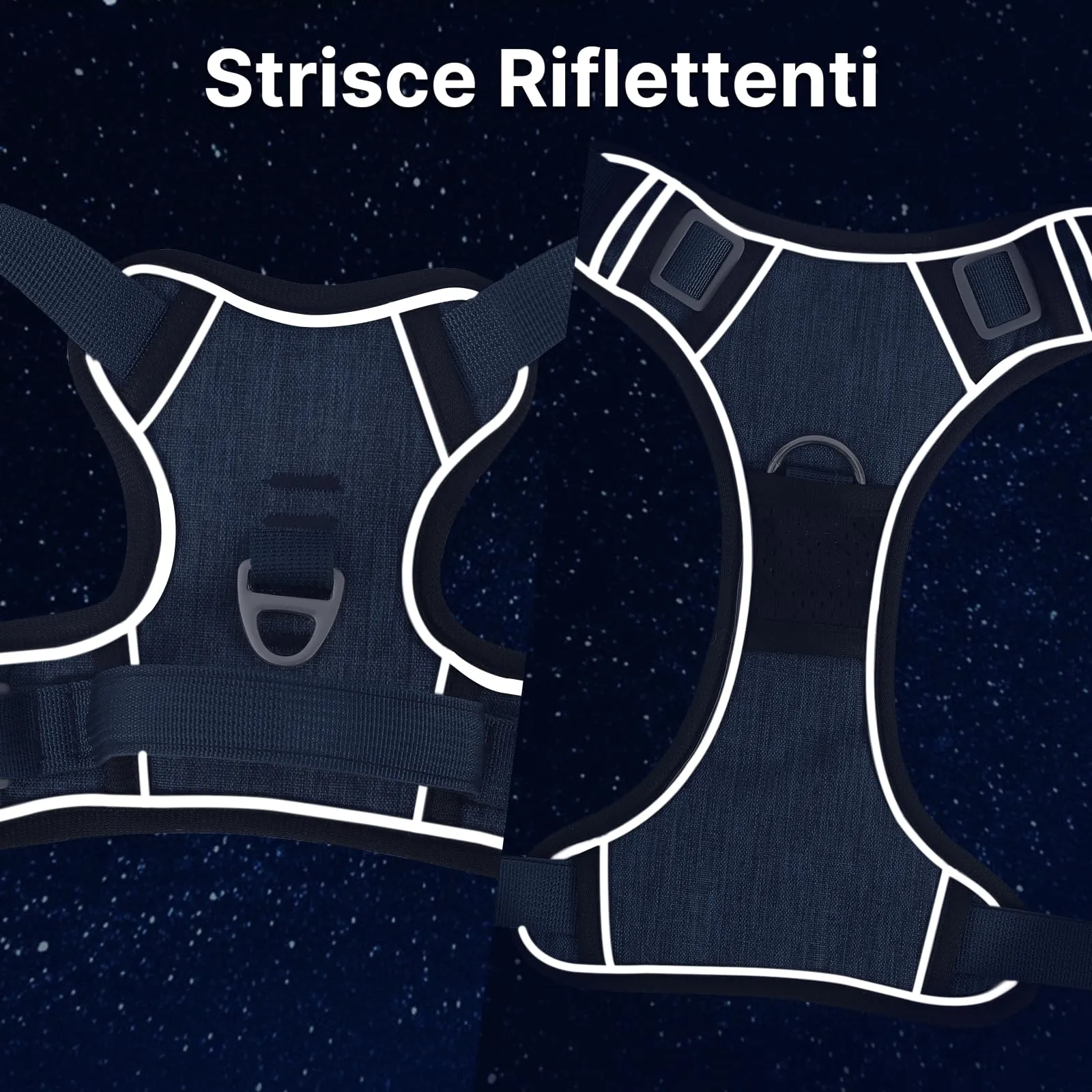 COMSLE Pettorina Anti Tiro per Cani, Riflettente e Traspirante, Regolabile con Doppio Anello, Blu Scuro, XL - immagine 6