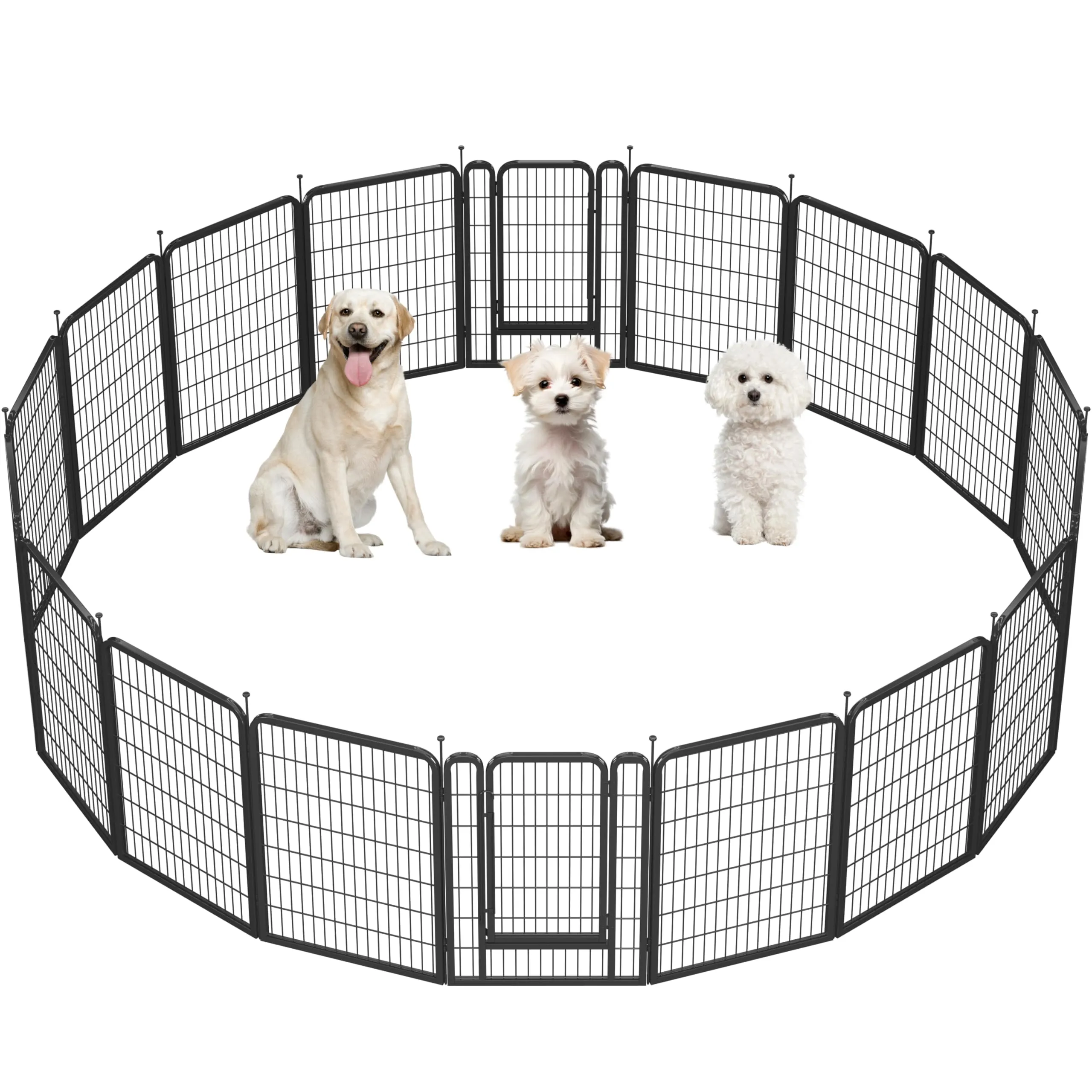 Yaheetech Recinto per Cani da Interno e Esterno, 16 pezzi, 68 x 100 cm, Nero - immagine 1