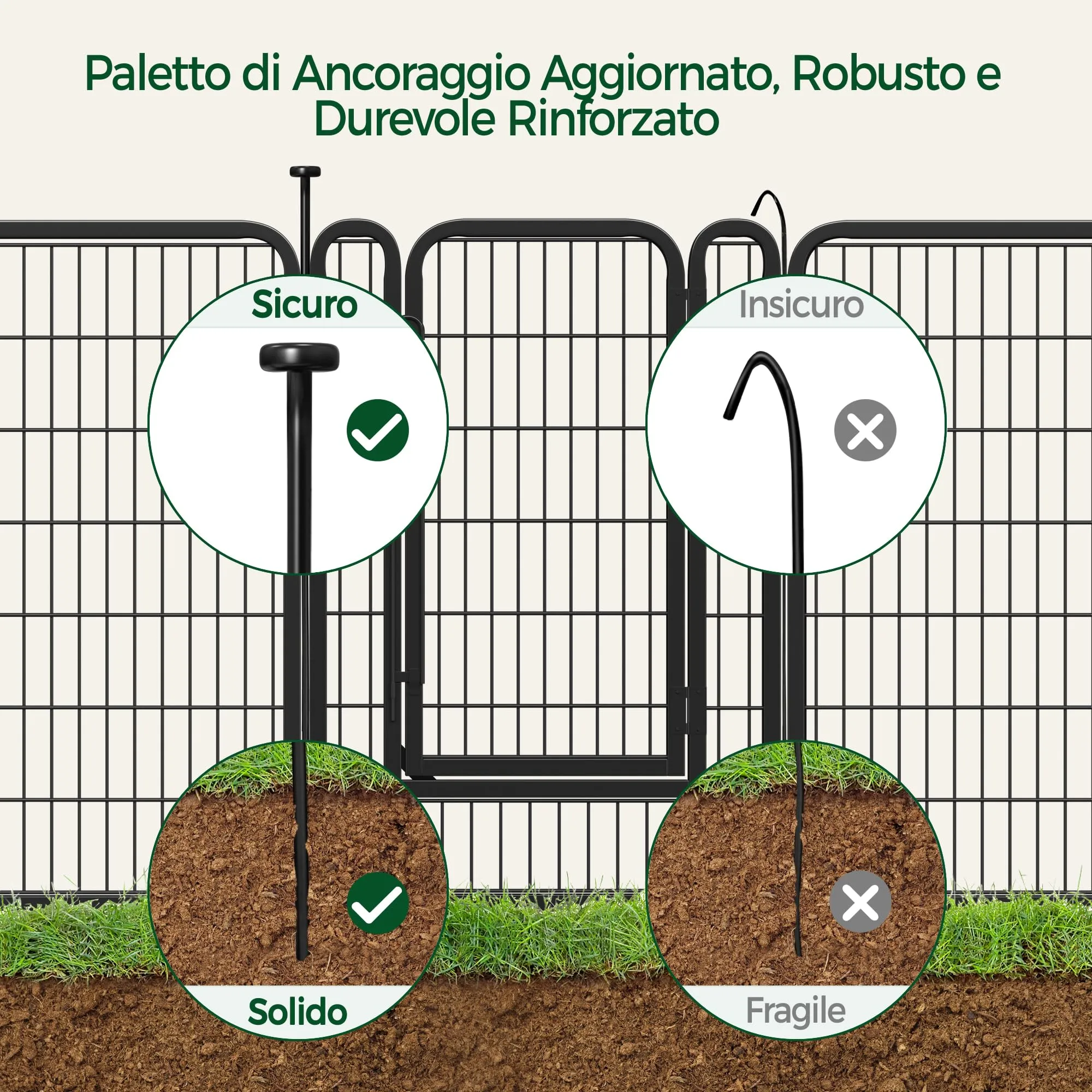 Yaheetech Recinto per Cani da Interno e Esterno, 16 pezzi, 68 x 100 cm, Nero - immagine 7