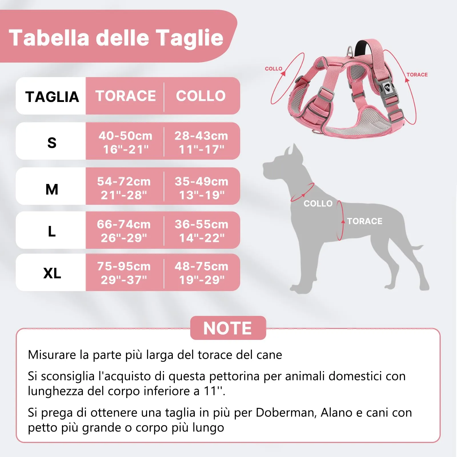 COMSLE Pettorina Anti Tiro per Cani, Riflettente e Traspirante con Doppio Anello, Rosso Chiaro, S - immagine 2