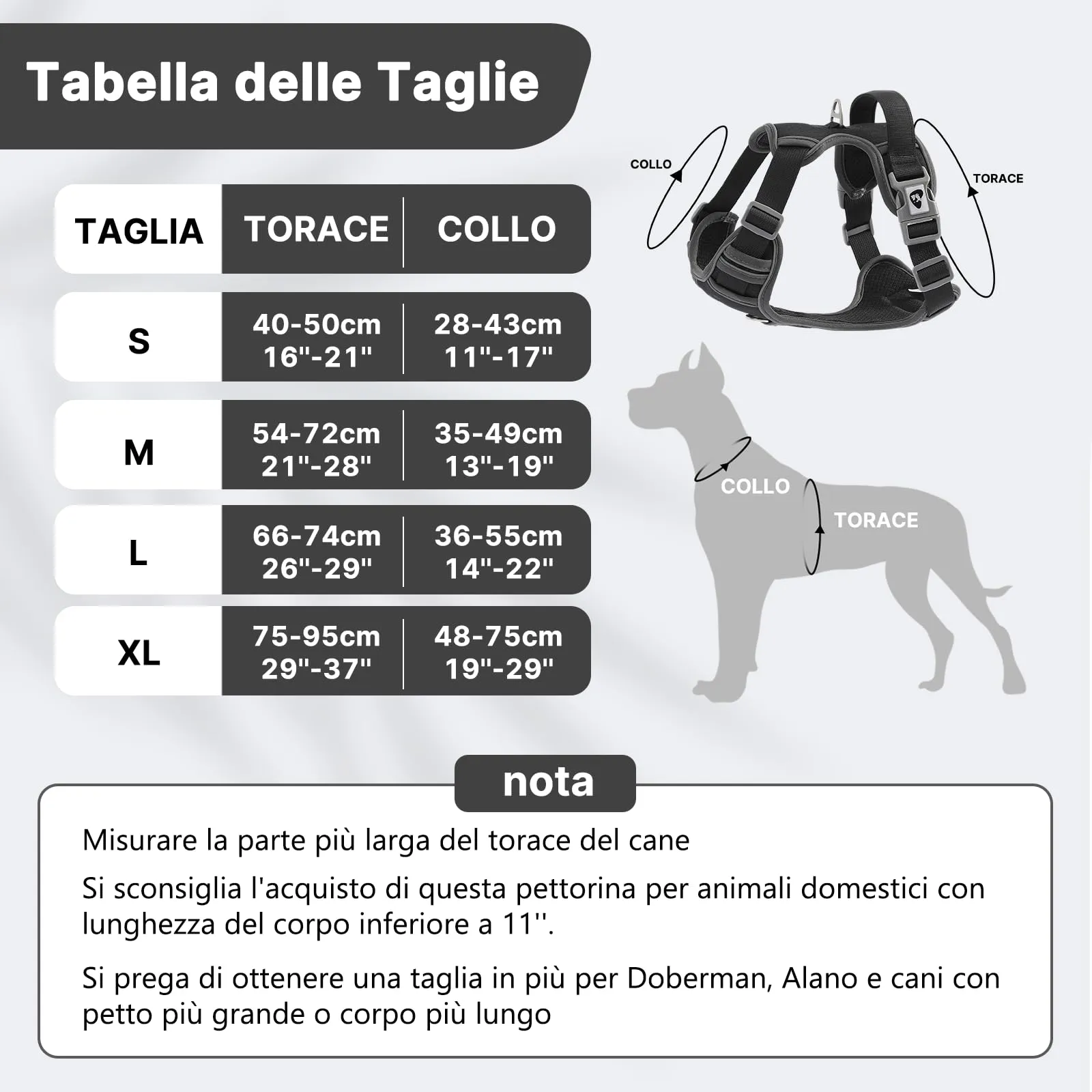 COMSLE Pettorina Anti Tiro per Cani Riflettente e Traspirante, Regolabile con Doppio Anello, Nero, XL - immagine 2