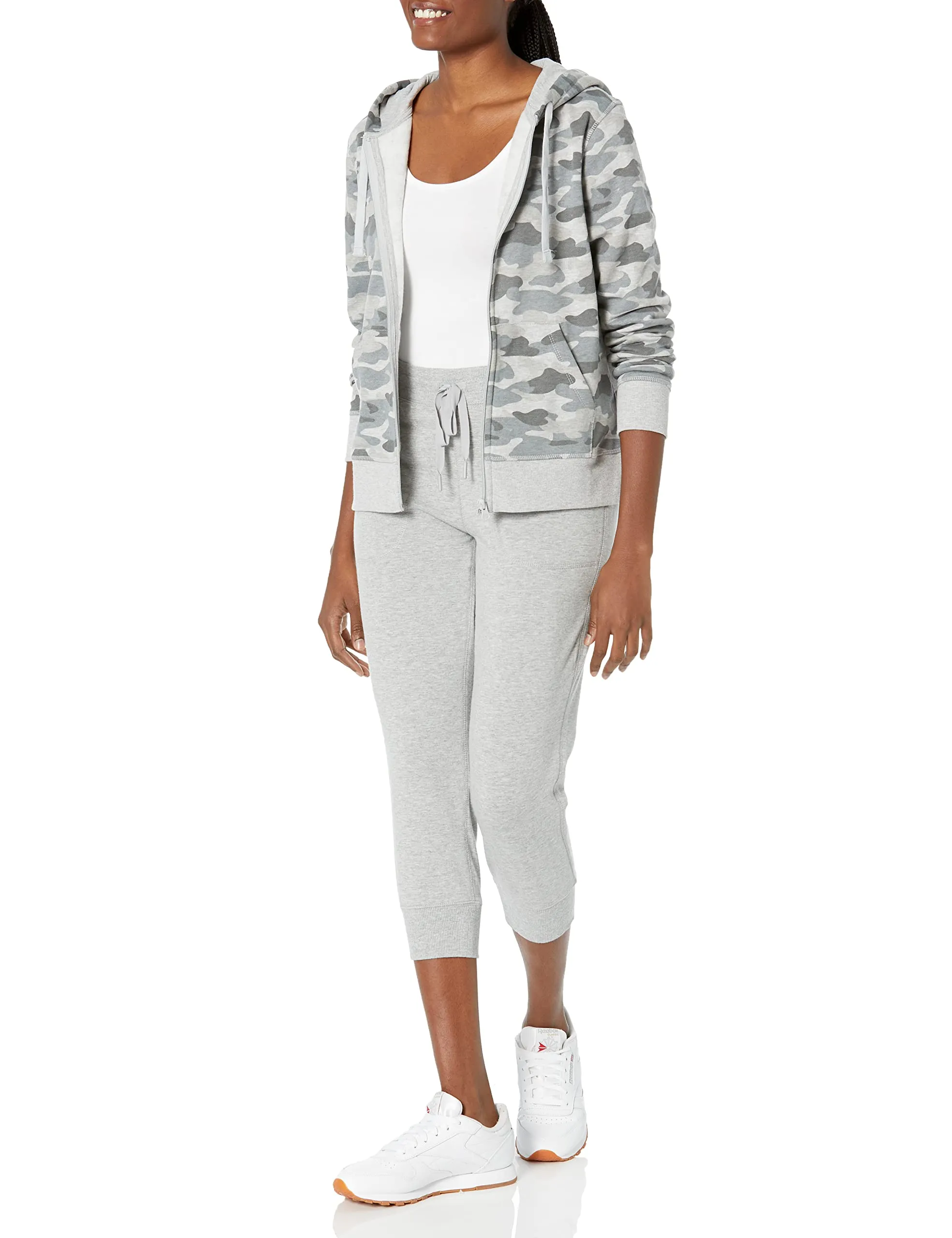 Amazon Essentials Wae50008fl18 Cappuccio Donna, Grey Camo, Small - immagine 4