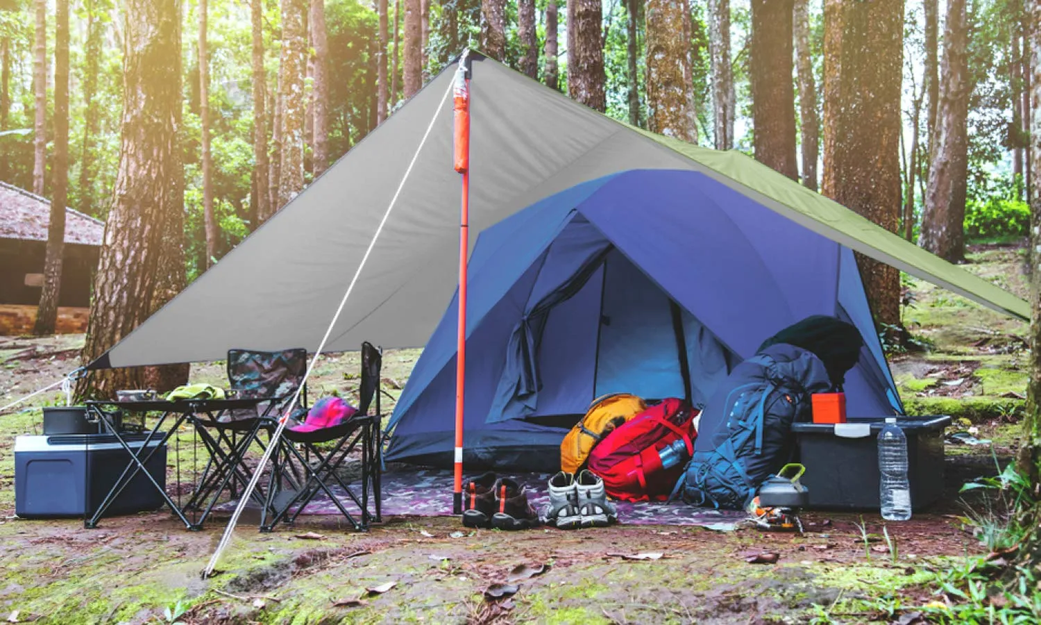 Unigear Telo Antipioggia Tarp Rain Fly 3x3m Verde - immagine 6