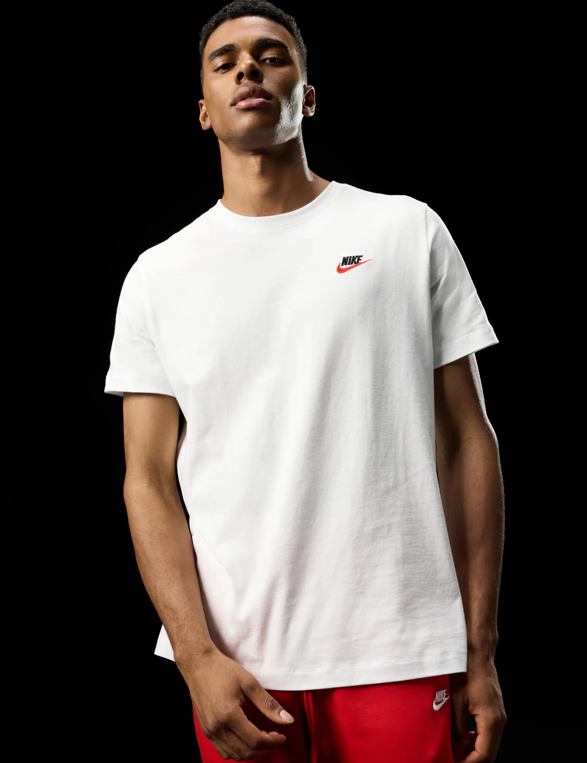 Nike M NSW Club Tee - White/Black/University Red - S - immagine 2
