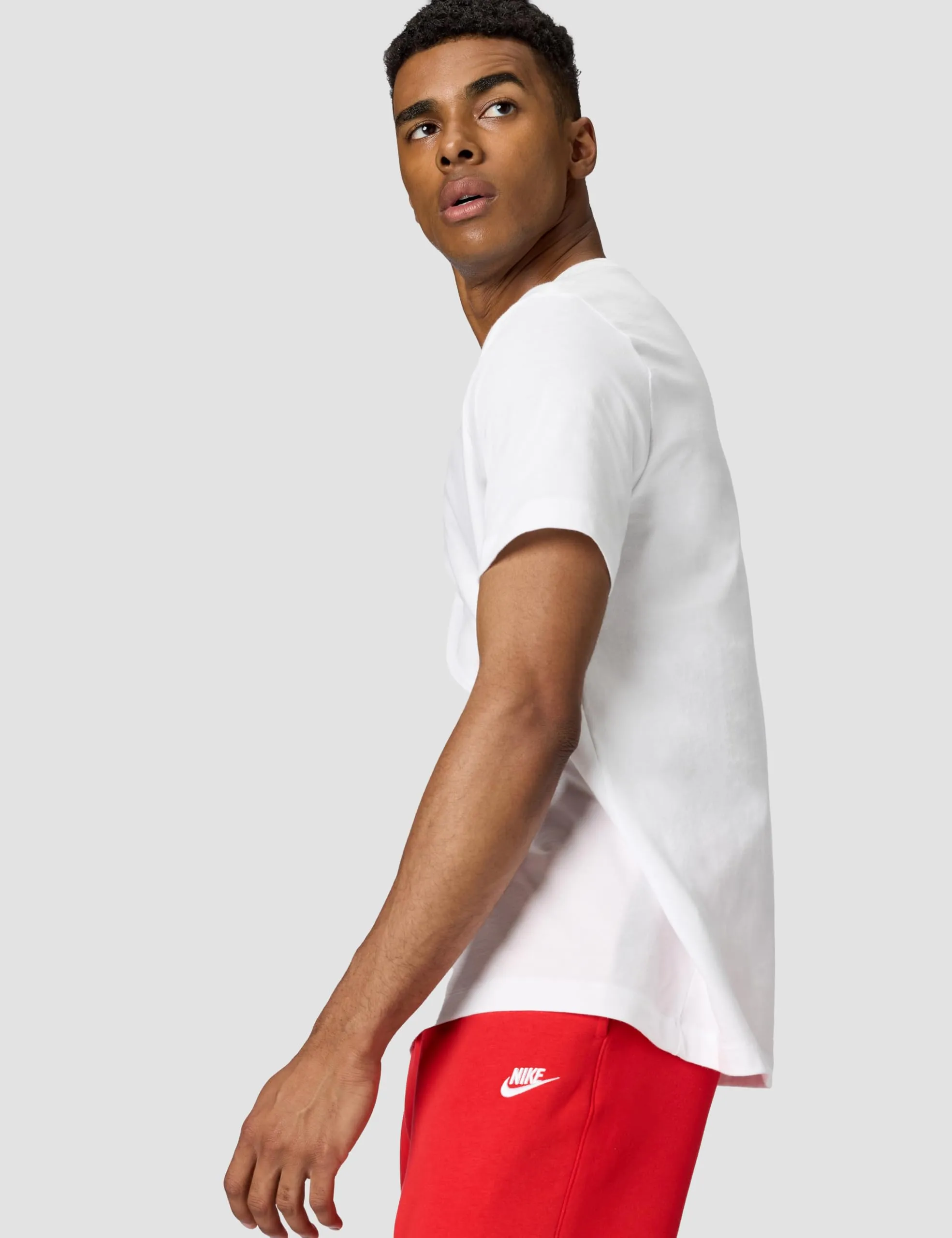 Nike M NSW Club Tee - White/Black/University Red - S - immagine 6